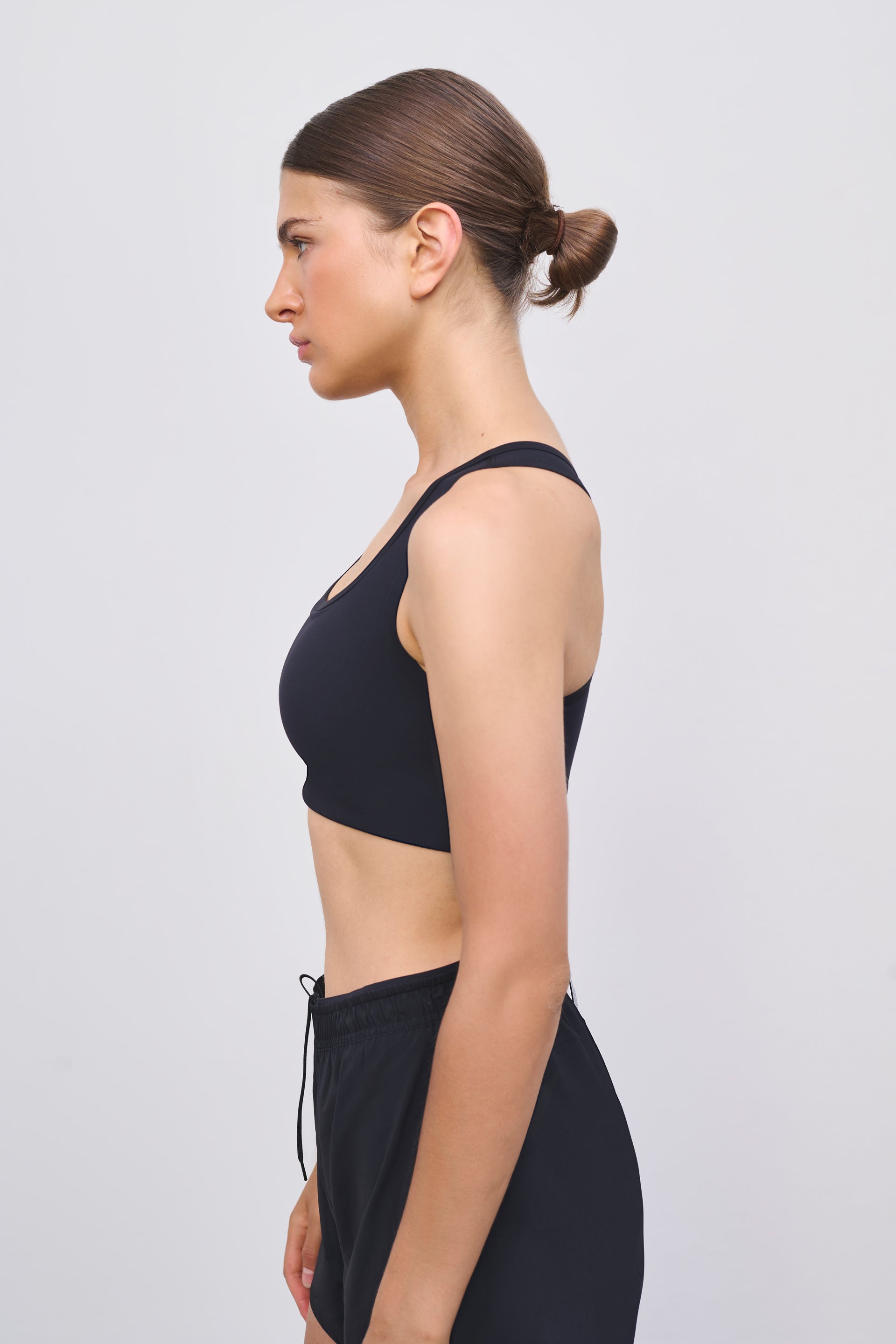 Literary Sport | Women’s Racerback Medium Impact Compressive Sports Bra - Olivia Bra in Black