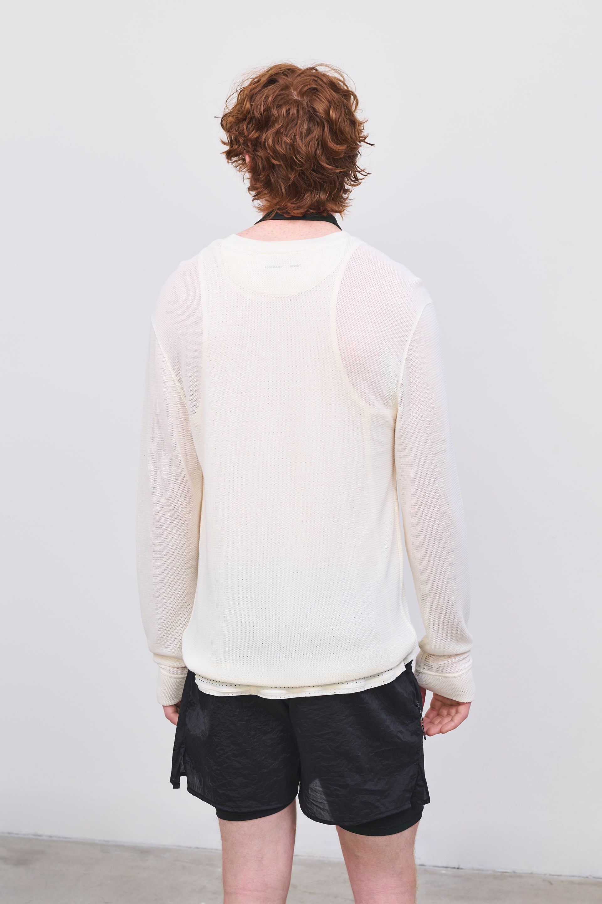Literary Sport | Men's Long Sleeve T-Shirt in Merino Mesh - Robbie Long Sleeve T-Shirt in Natural