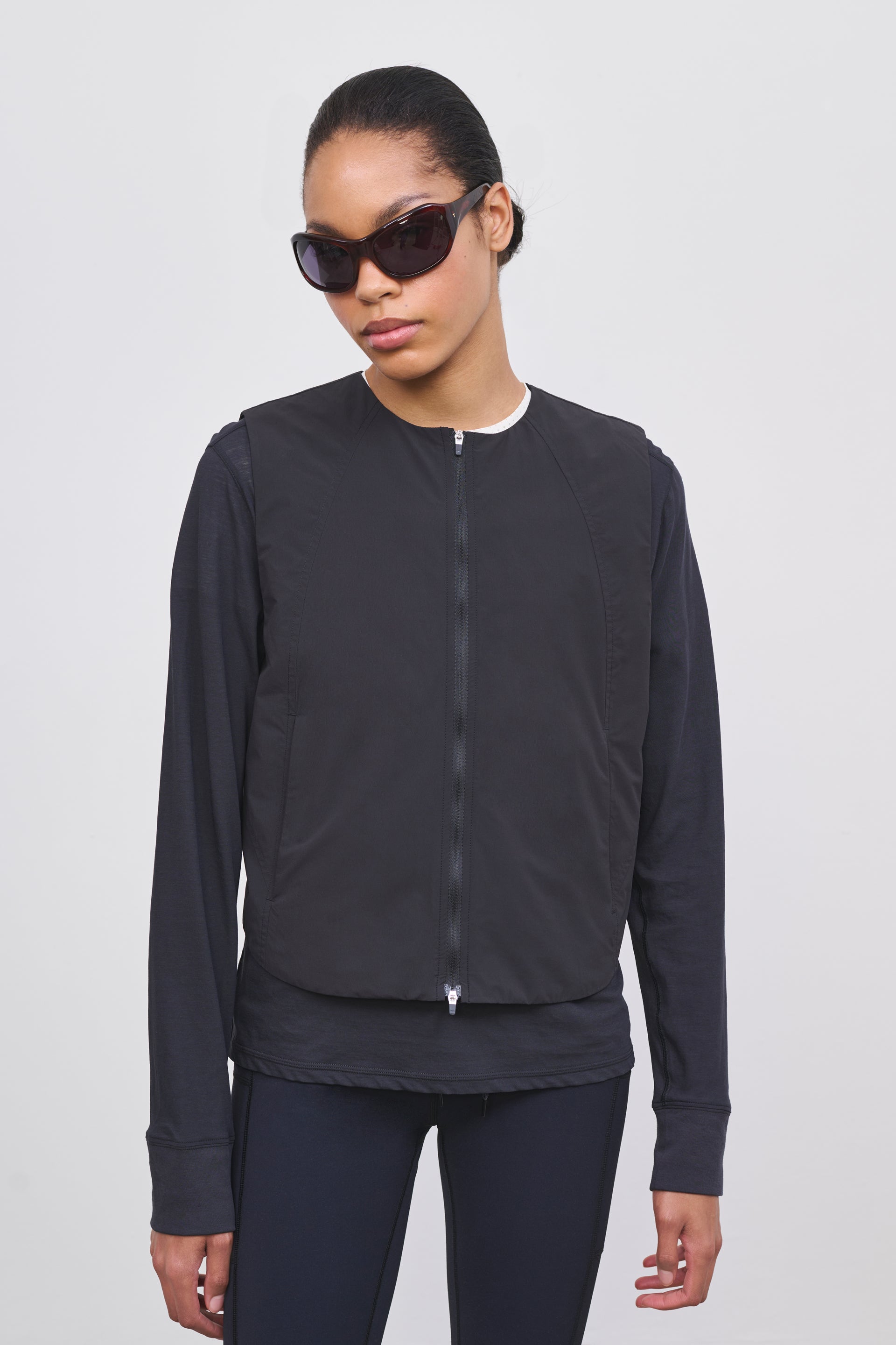 Literary Sport | Women's Packable Insulated Running Vest - Sophie Vest in Black