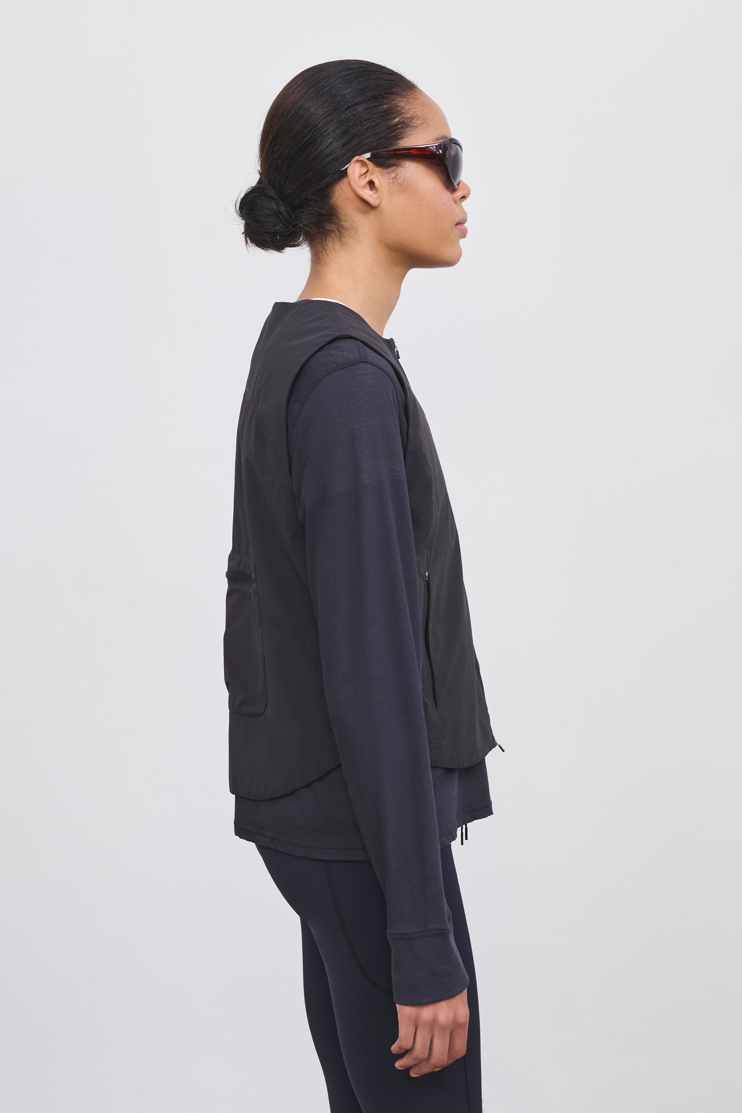 Literary Sport | Women's Packable Insulated Running Vest - Sophie Vest in Black