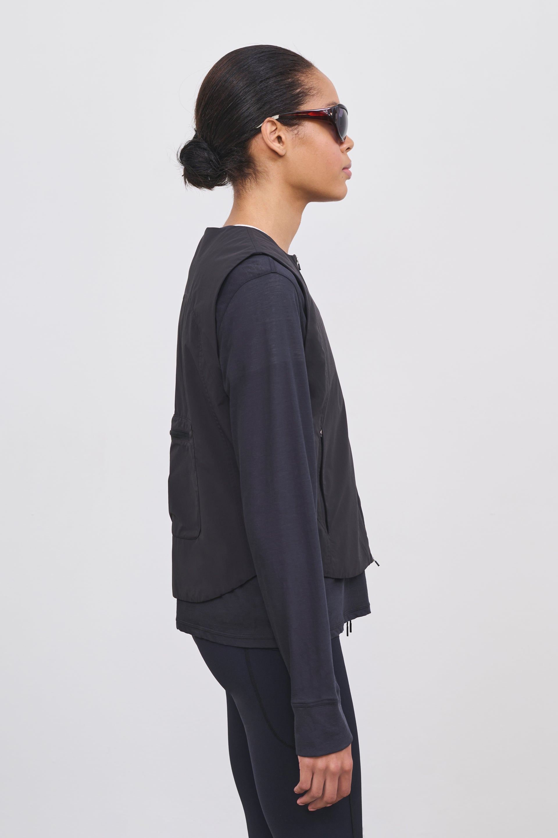 Literary Sport | Women's Packable Insulated Running Vest - Sophie Vest in Black