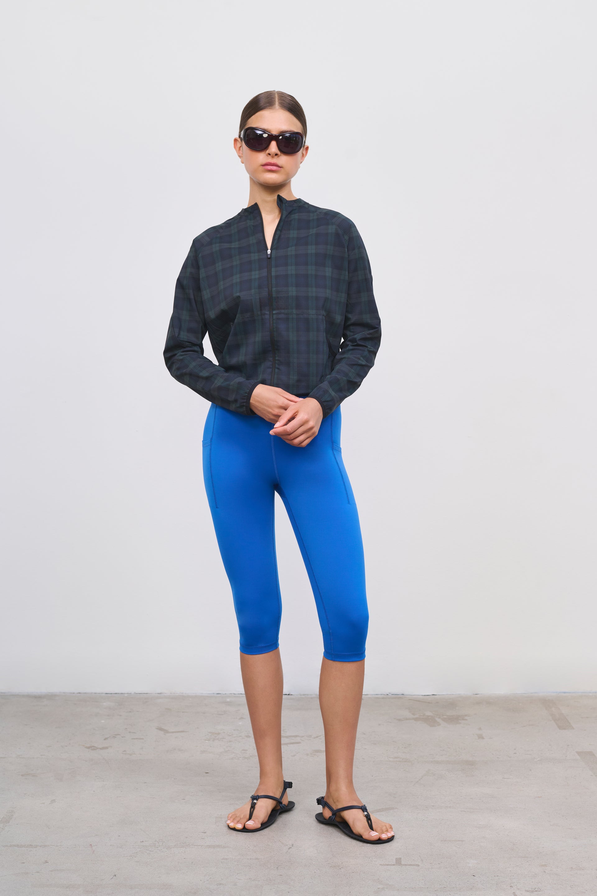 Literary Sport | Womens Lightweight Running Jacket - Tove Jacket in Green Blackwatch Tartan 