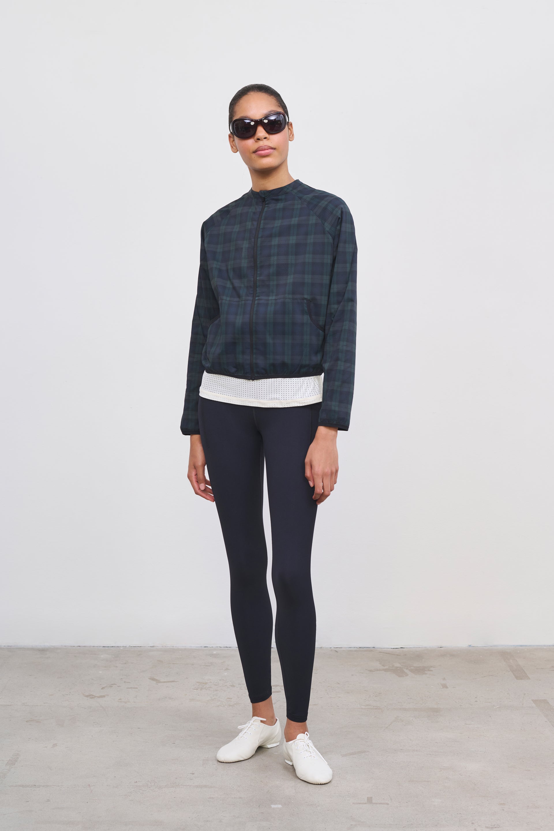 Literary Sport | Womens Lightweight Running Jacket - Tove Jacket in Green Blackwatch Tartan 