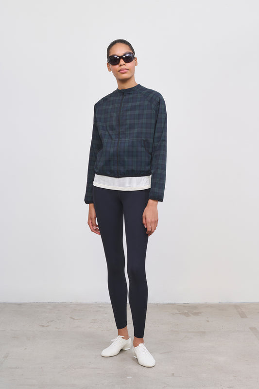 Literary Sport | Womens Lightweight Running Jacket - Tove Jacket in Green Blackwatch Tartan 
