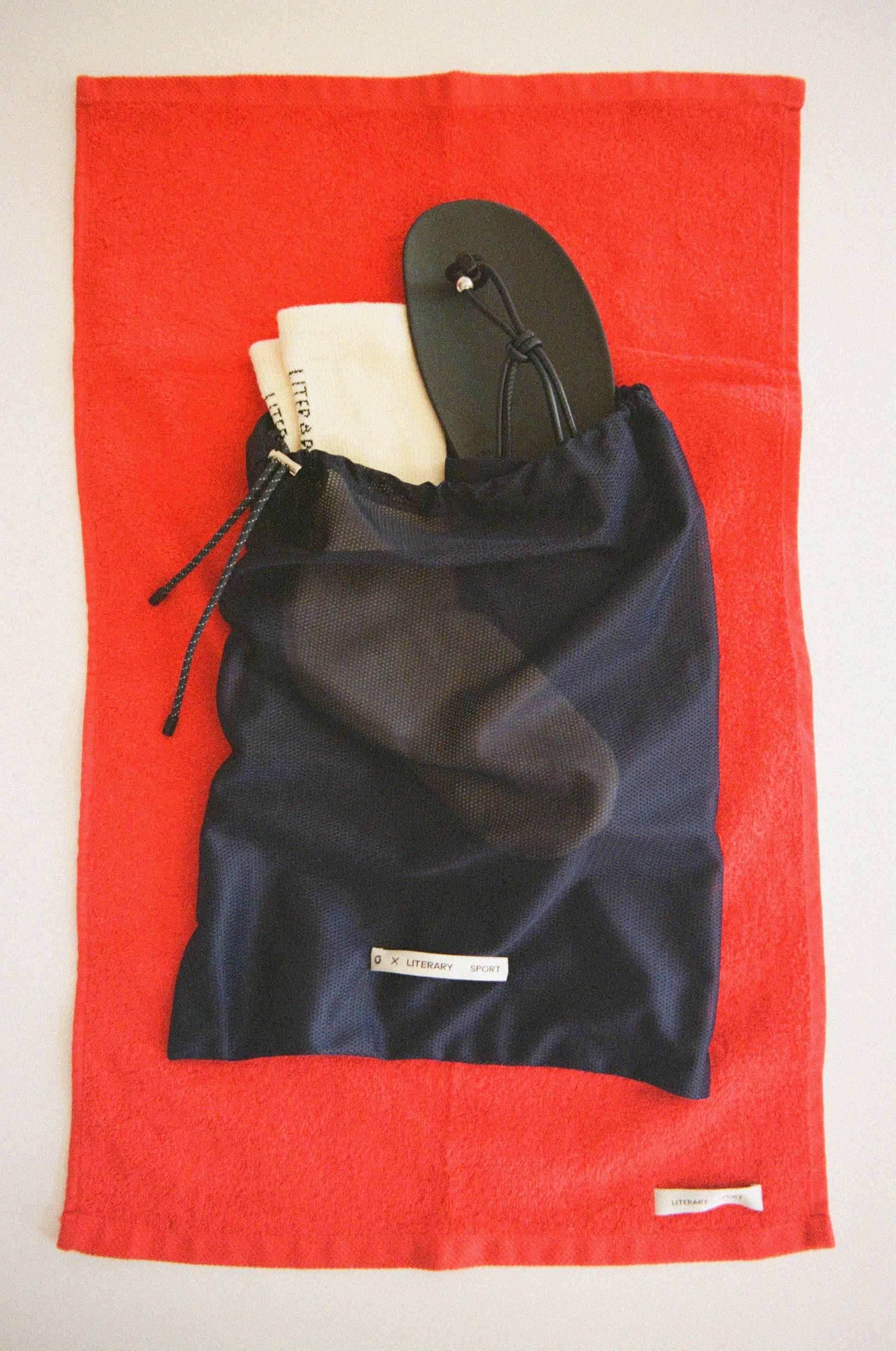 Xero Shoes x Literary Sport Genesis Sandal - Dark Navy Leather Cord and Silver Bead