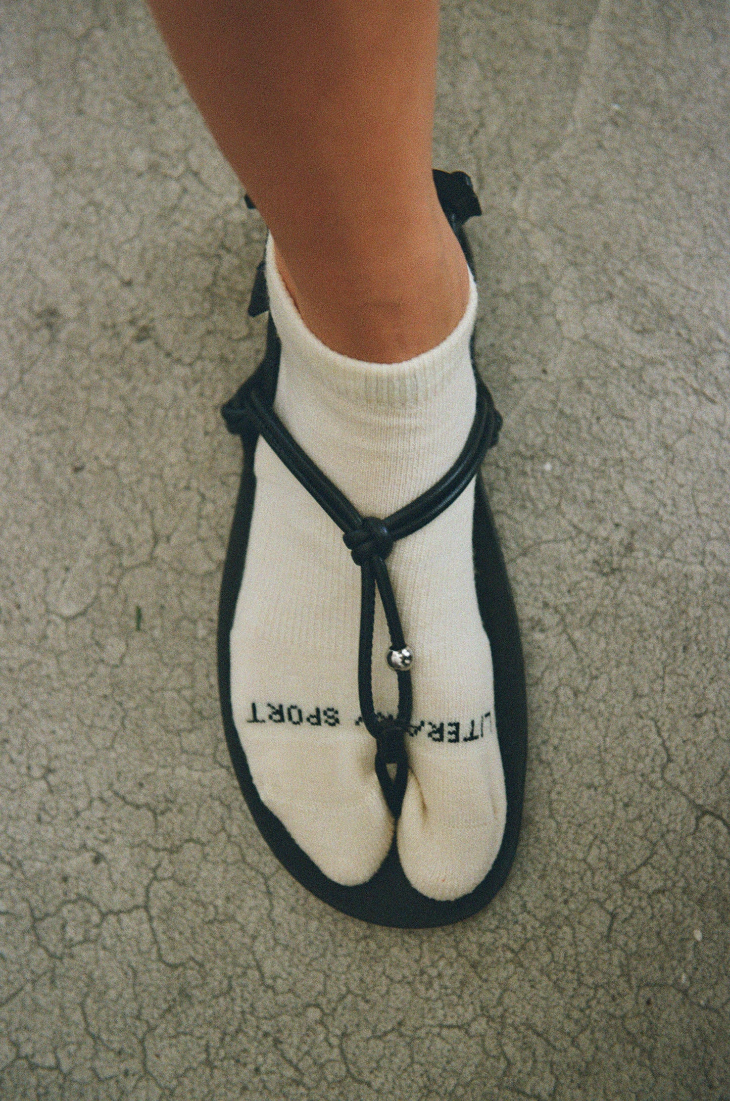 Xero Shoes x Literary Sport Genesis Sandal - Dark Navy Leather Cord and Silver Bead