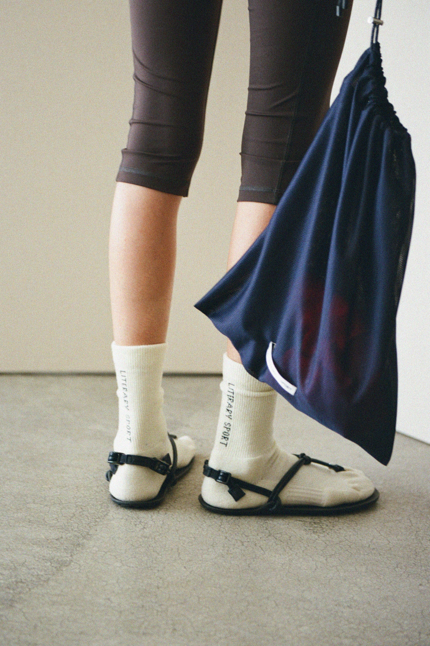 Xero Shoes x Literary Sport Genesis Sandal - Dark Navy Leather Cord and Silver Bead