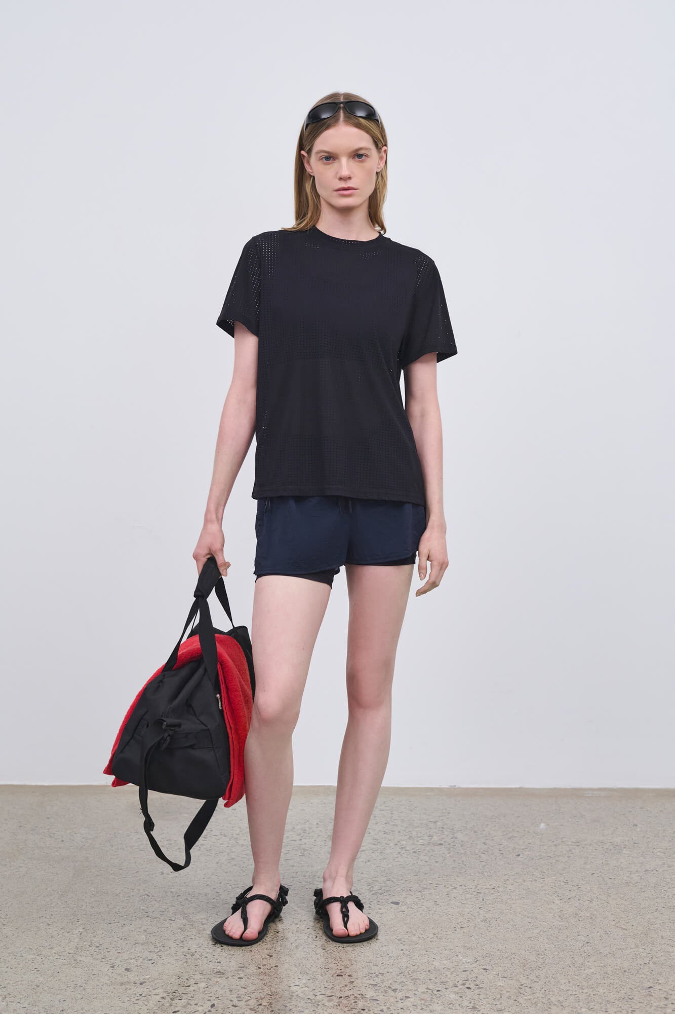 Literary Sport - Womens Joni Running Short with Black Brief - Navy Dark Blue