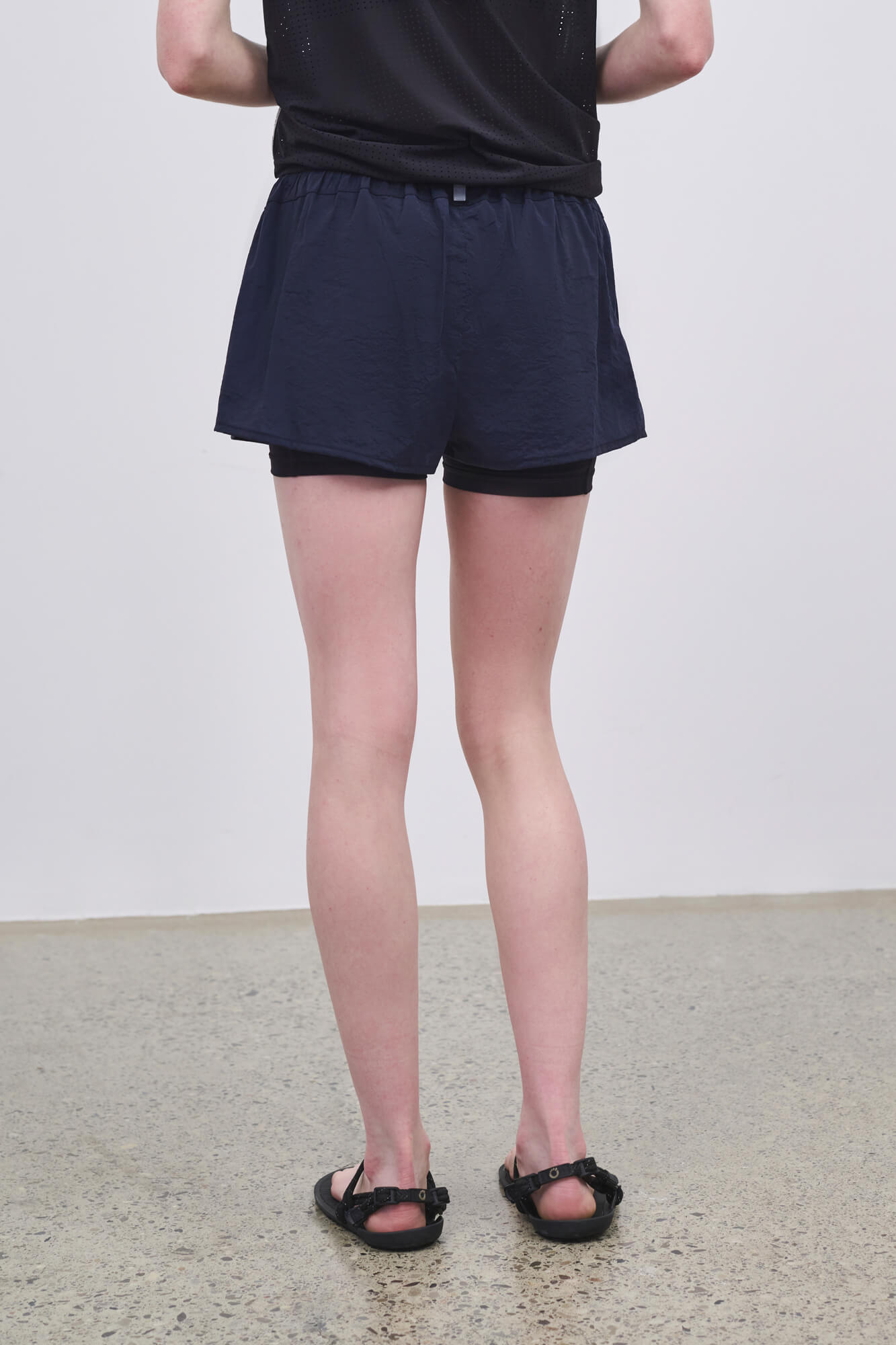 Literary Sport - Womens Joni Running Short with Black Brief - Navy Dark Blue