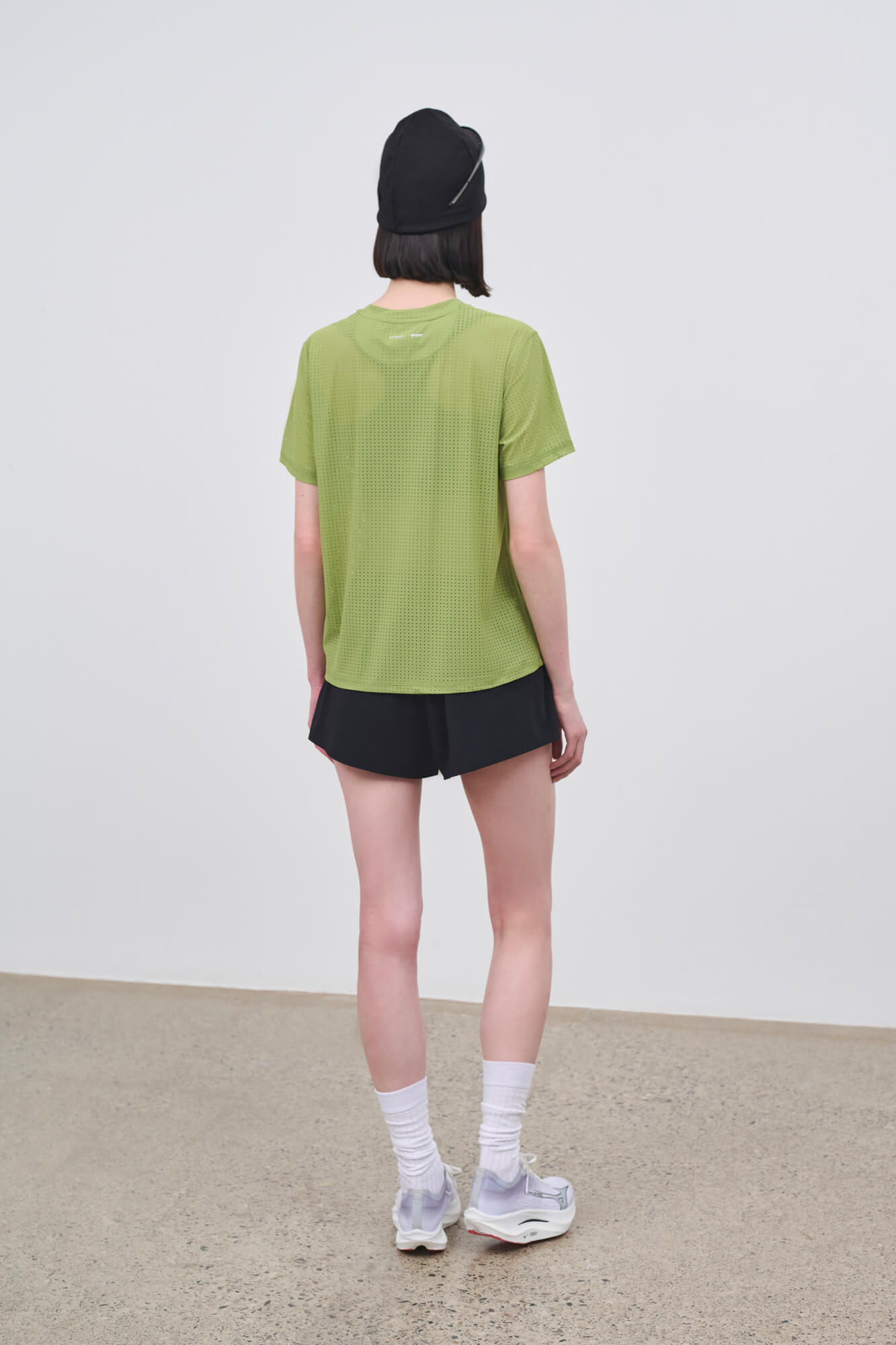 Literary Sport | Womens Magda Perforated Run T-Shirt in Verdant Green
