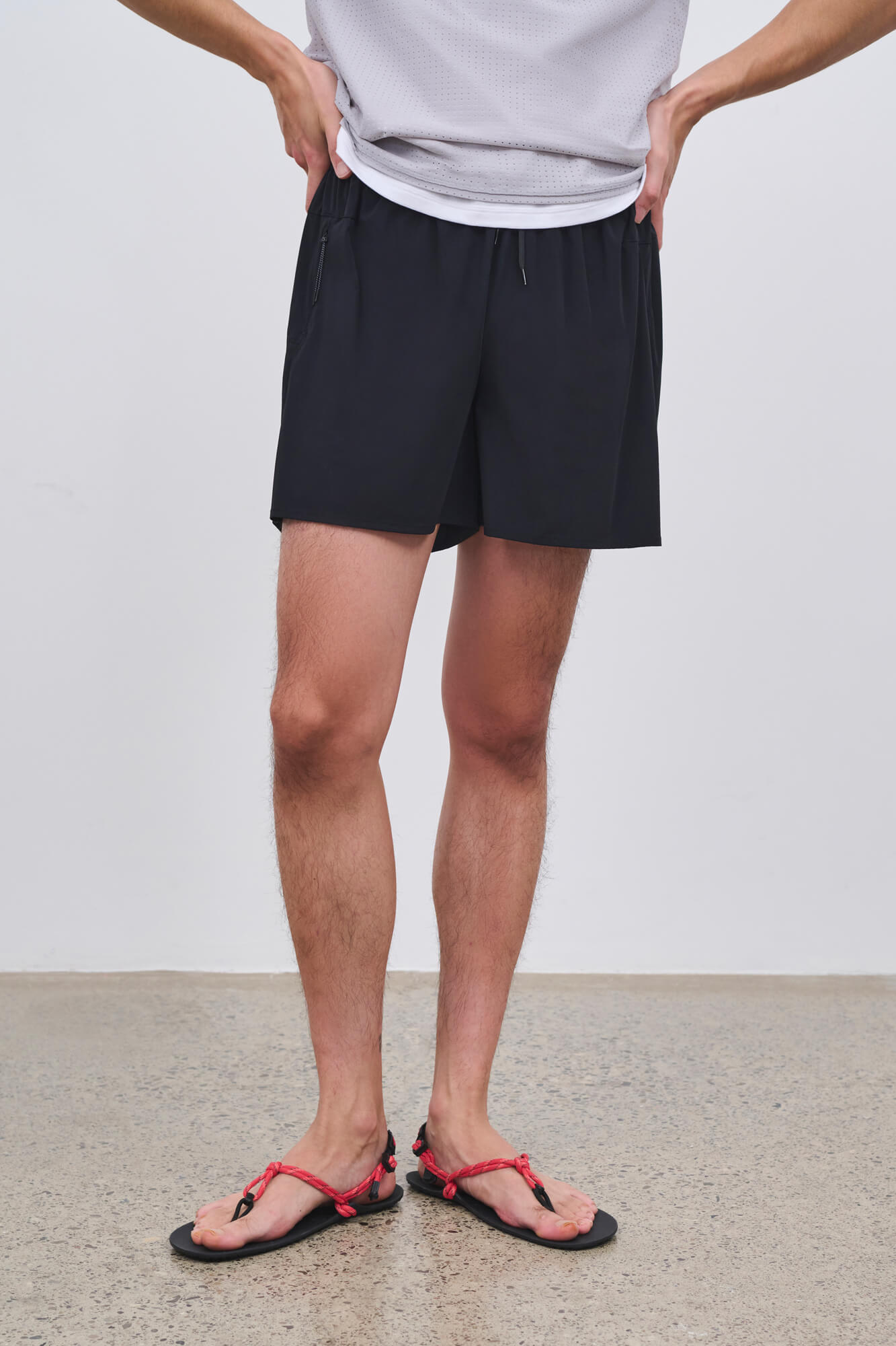 Literary Sport - Mens Myles Run Short with Brief - Black with Black Brief
