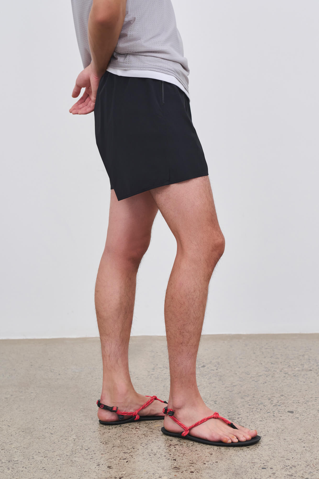Literary Sport - Mens Myles Run Short with Brief - Black with Black Brief