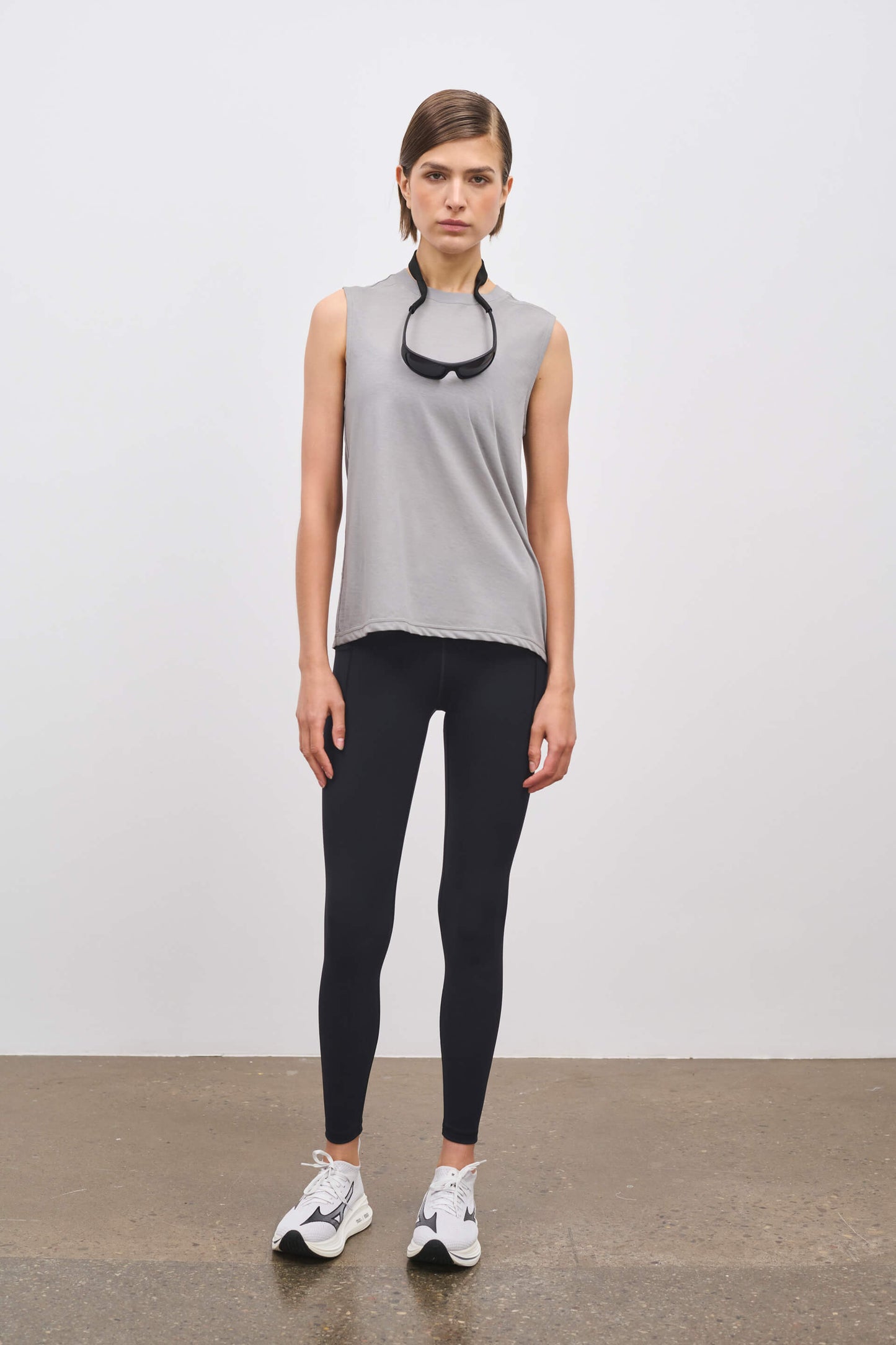 Literary Sport | Naomi Sleeveless Running T-Shirt - Steel Grey