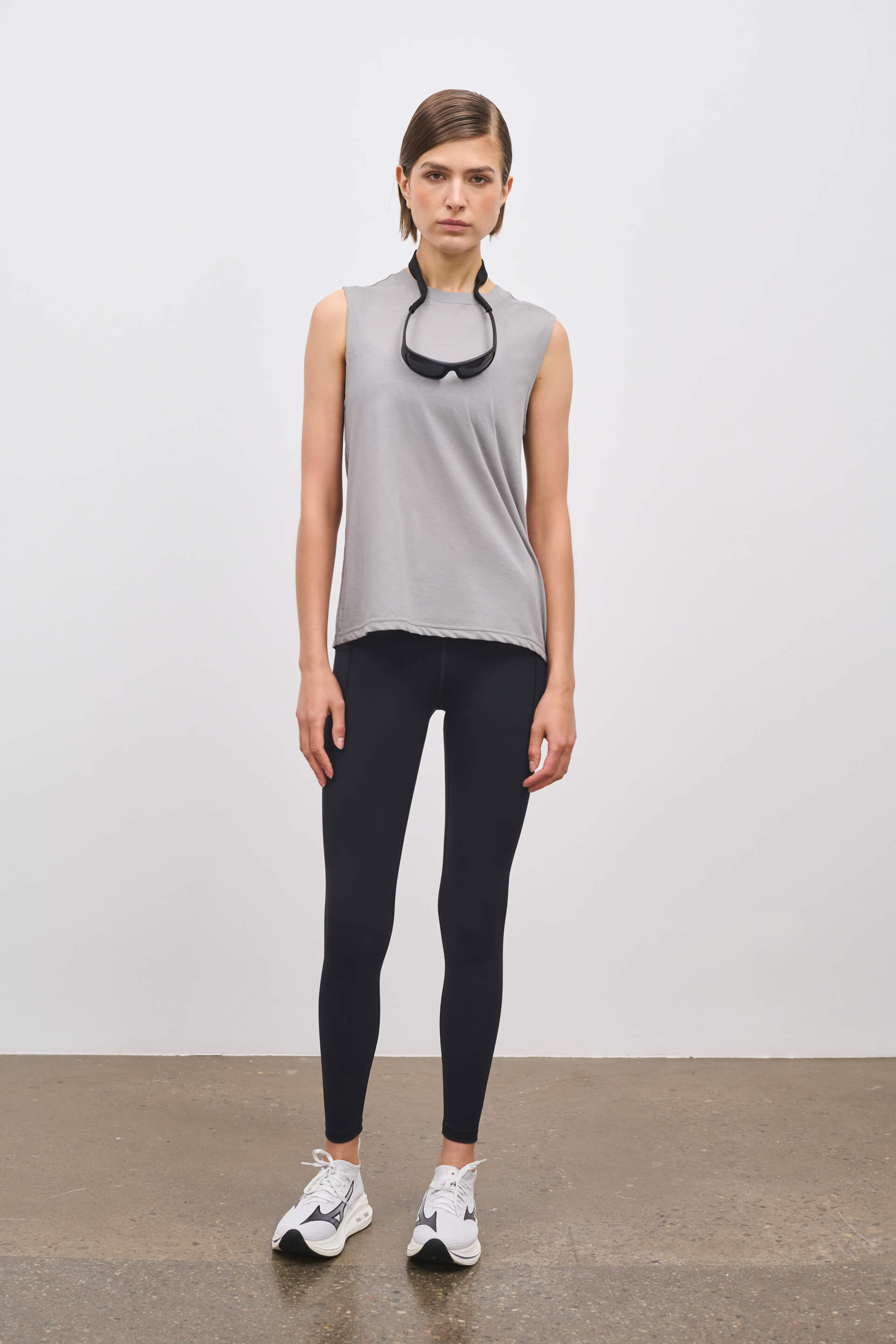 Literary Sport | Naomi Sleeveless Running T-Shirt - Steel Grey