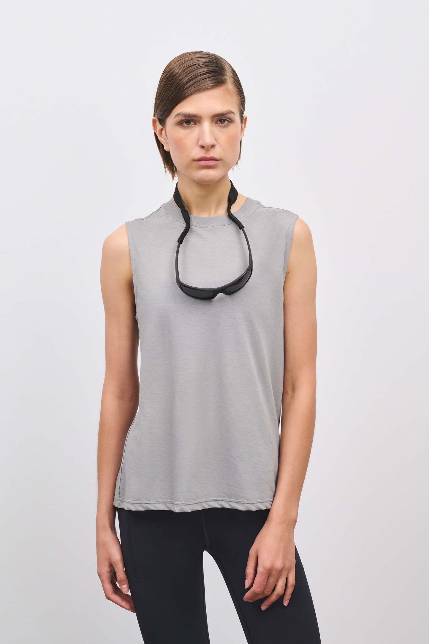 Literary Sport | Naomi Sleeveless Running T-Shirt - Steel Grey