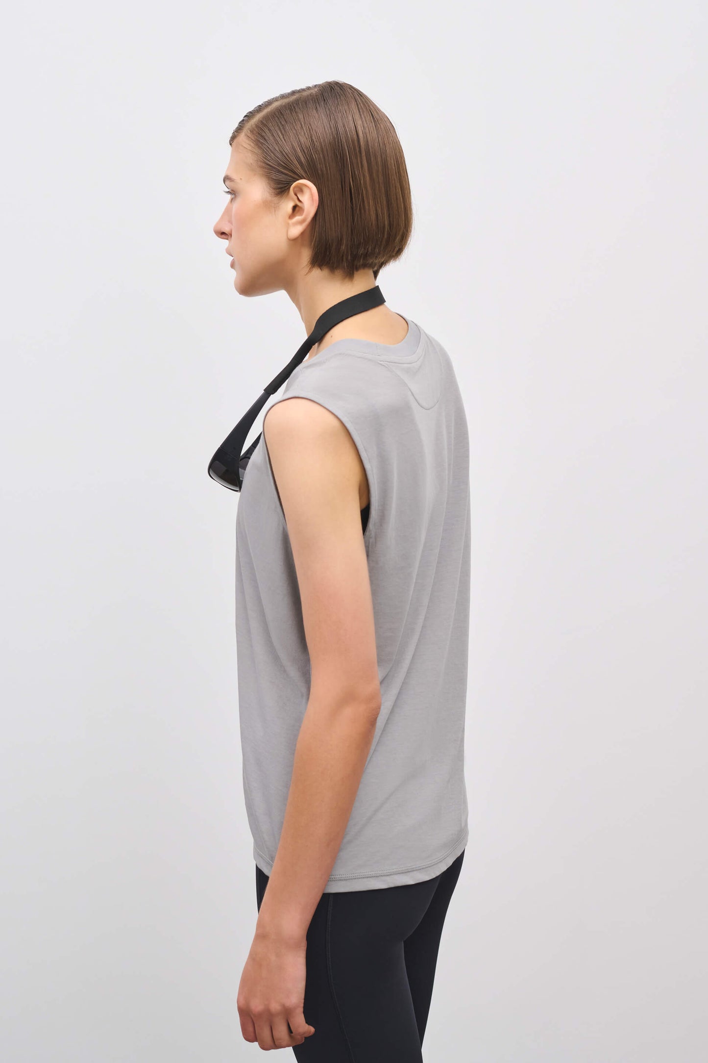 Literary Sport | Naomi Sleeveless Running T-Shirt - Steel Grey