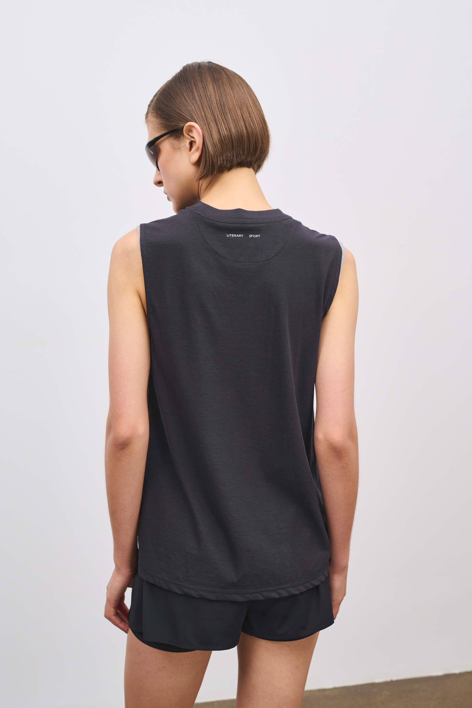 Literary Sport | Naomi Sleeveless Running T-Shirt - Black