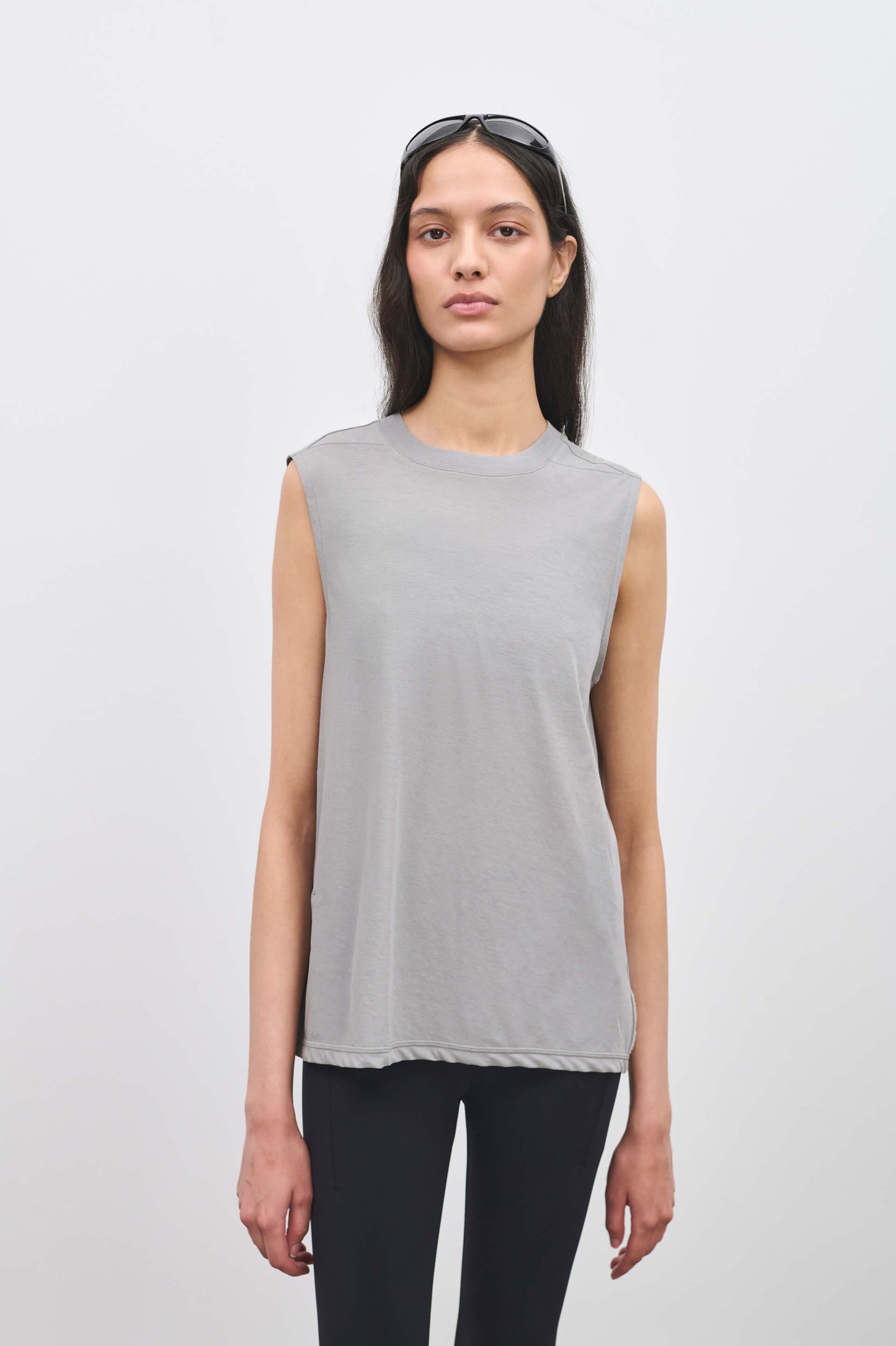 Literary Sport | Naomi Sleeveless Running T-Shirt - Steel Grey