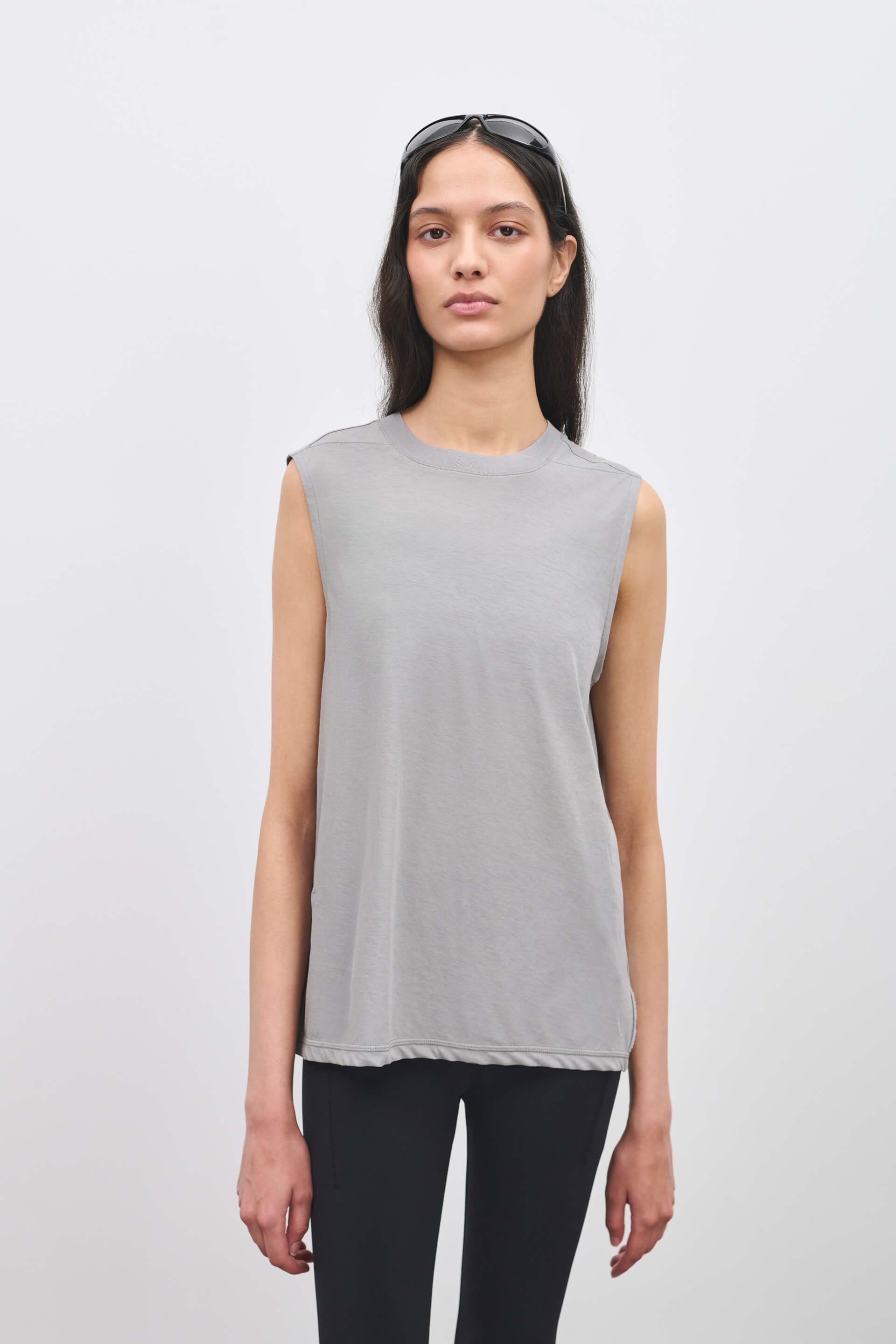 Literary Sport | Naomi Sleeveless Running T-Shirt - Steel Grey