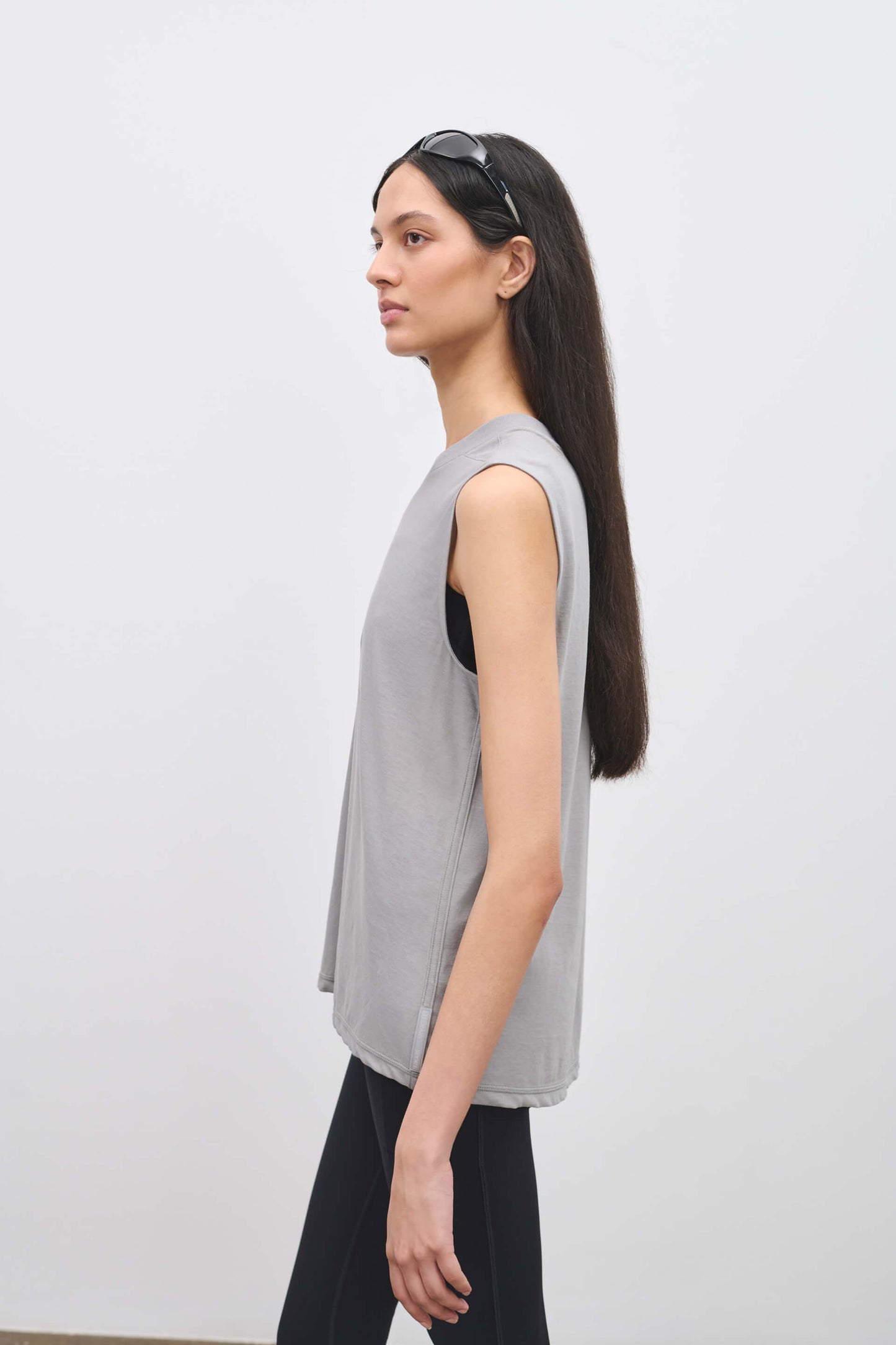 Literary Sport | Naomi Sleeveless Running T-Shirt - Steel Grey