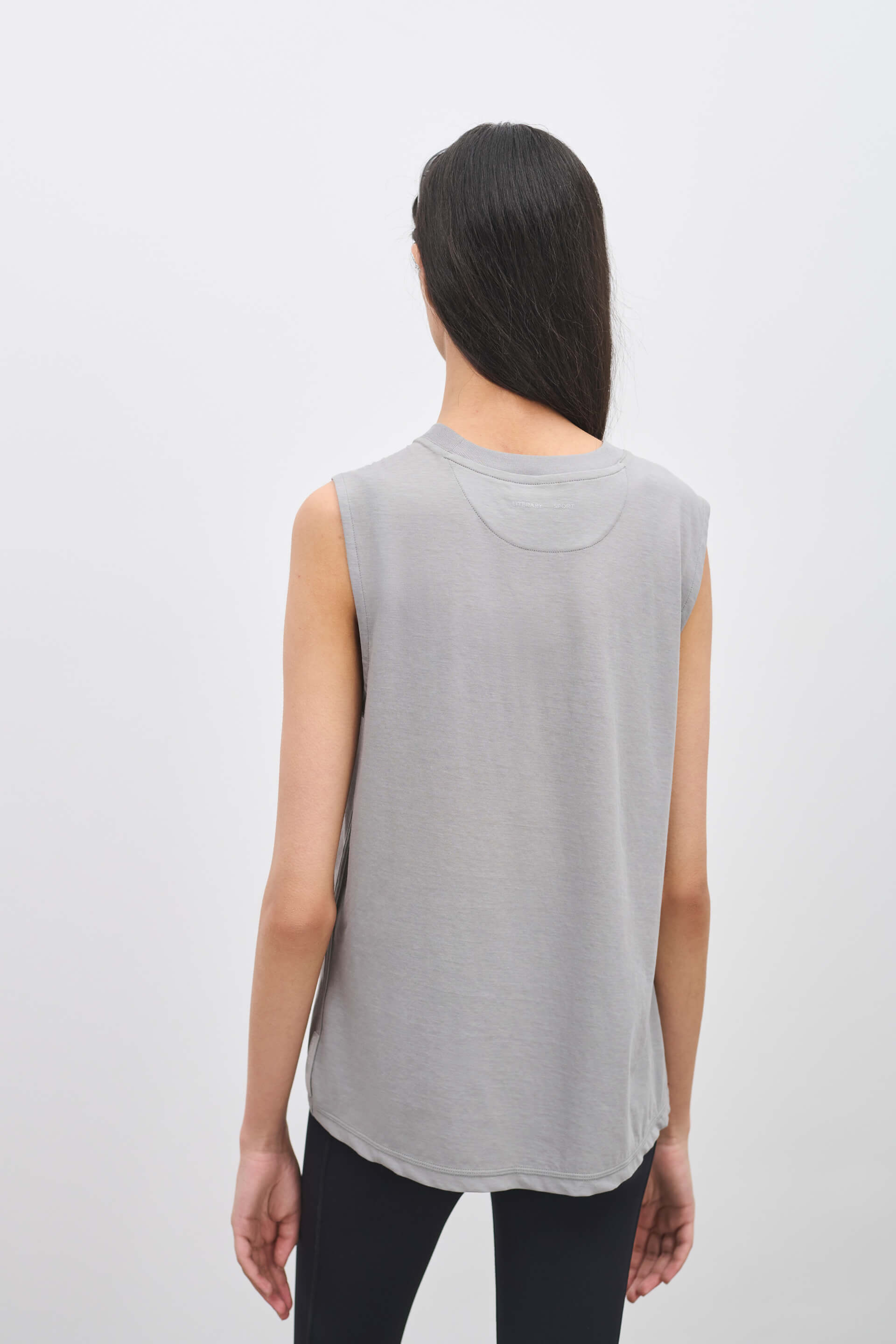 Literary Sport | Naomi Sleeveless Running T-Shirt - Steel Grey