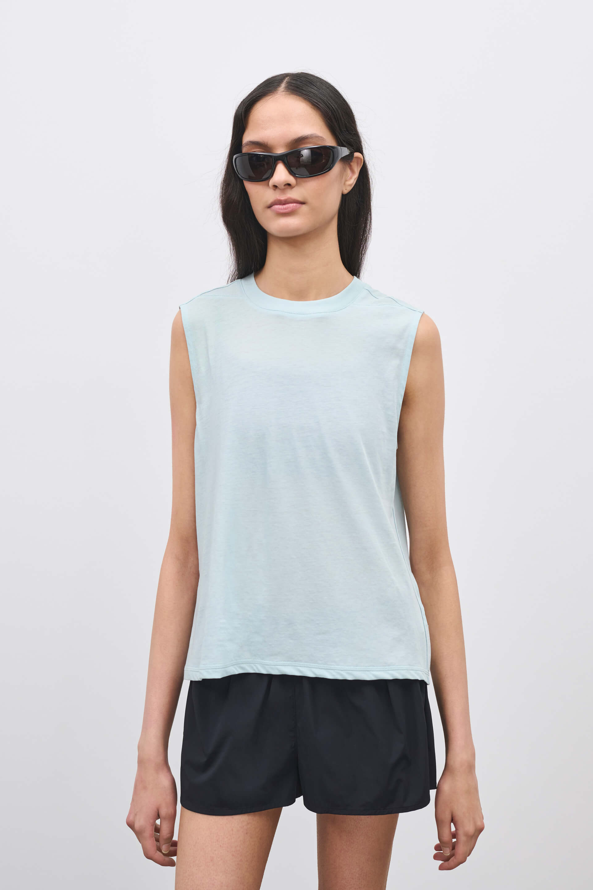 Literary Sport | Naomi Sleeveless Running T-Shirt - Mist Light Blue
