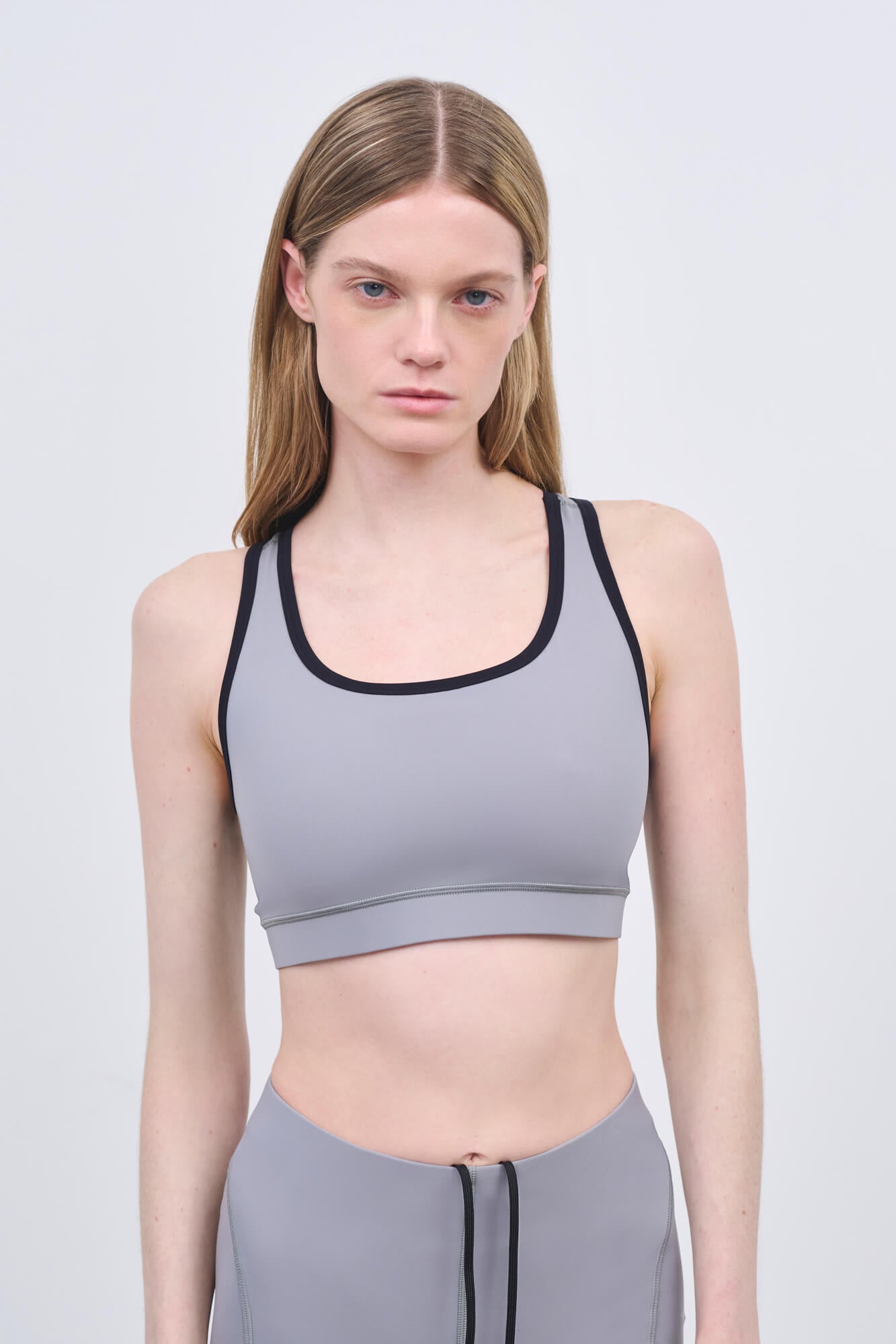 Literary Sport - O'Hara Womens Medium Impact Sports Bra - Steel/Black