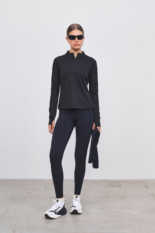 Literary Sport | Emma Womens Full Length Running Tight - Black