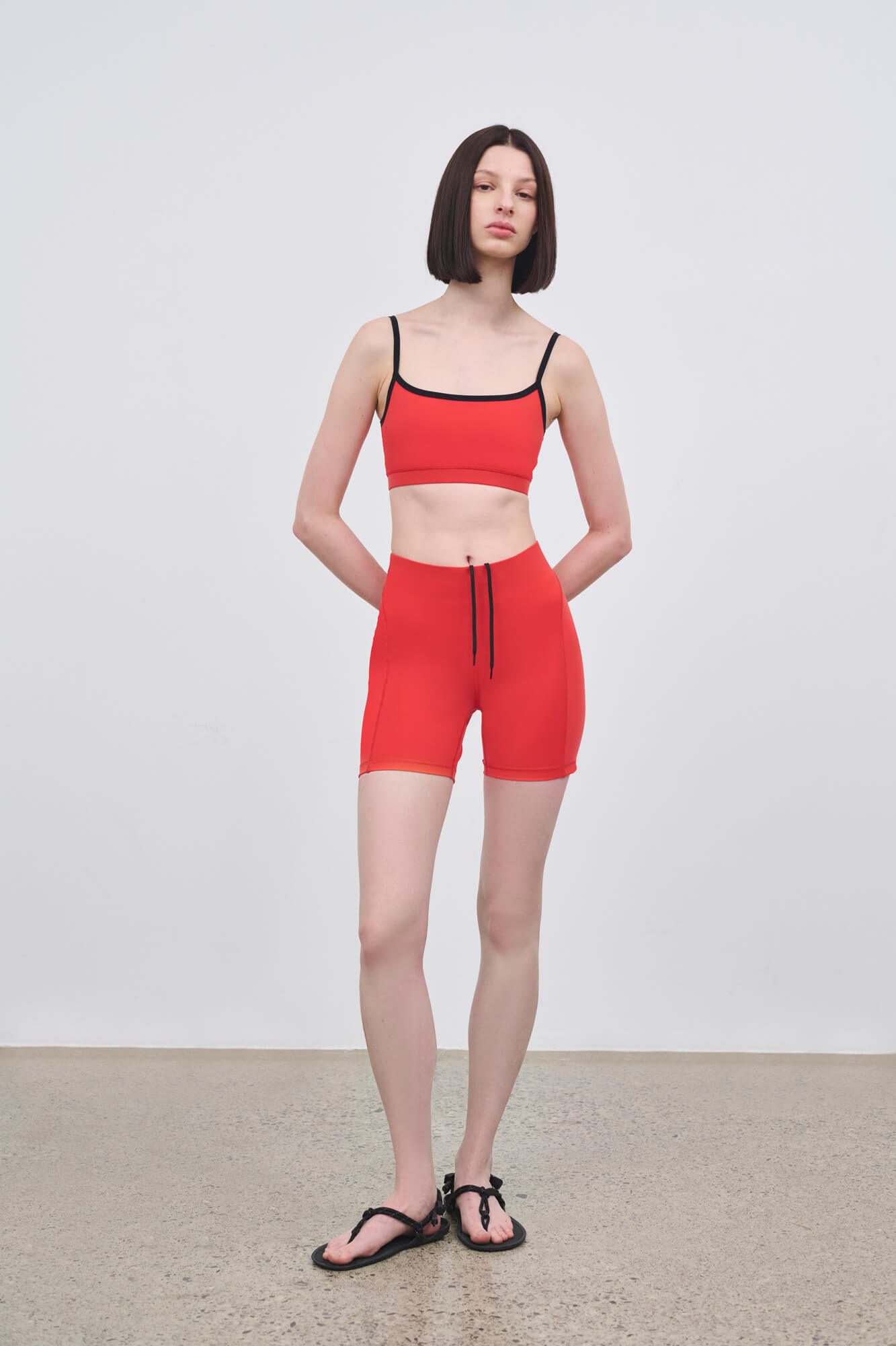 Literary Sport | Nora Womens Low Impact Sports Bra - Scarlet/Black