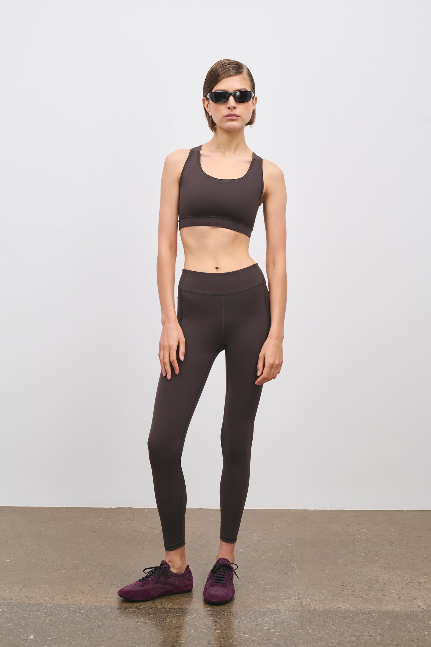 Literary Sport - O'Hara Womens Medium Impact Sports Bra - Ash Dark Brown