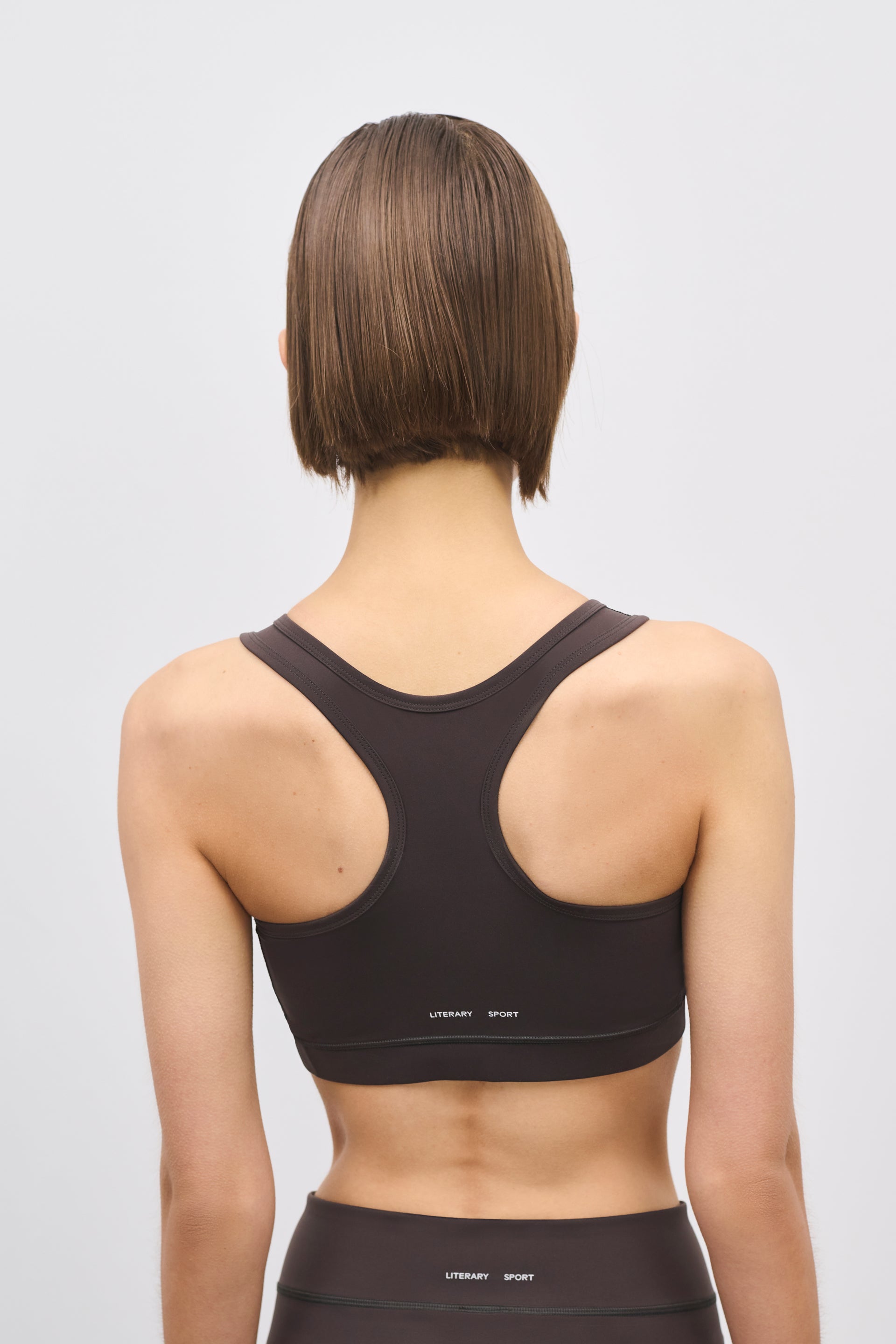 Literary Sport - O'Hara Womens Medium Impact Sports Bra - Ash Dark Brown