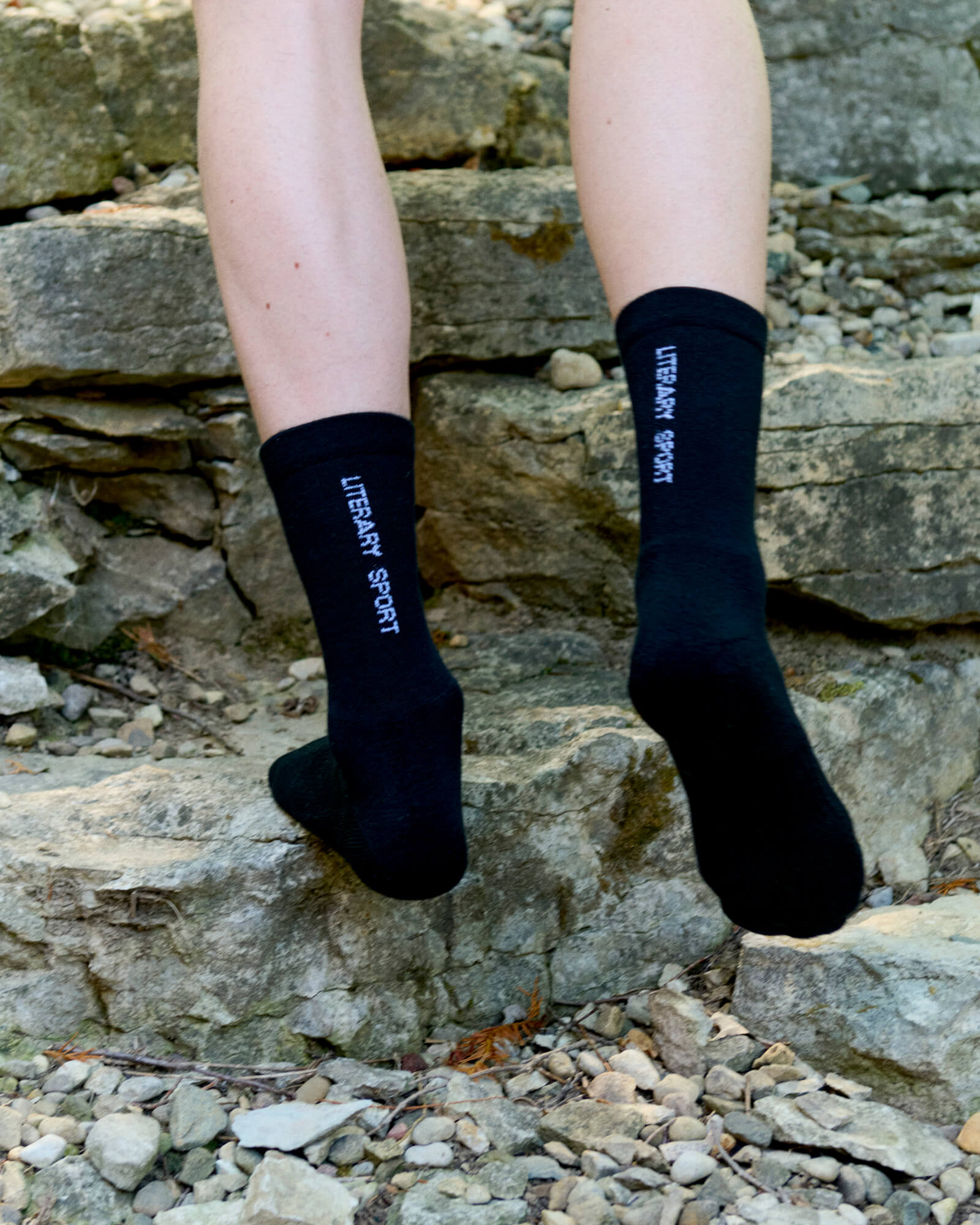 Literary Sport | Unisex Locke Crew Socks in Black