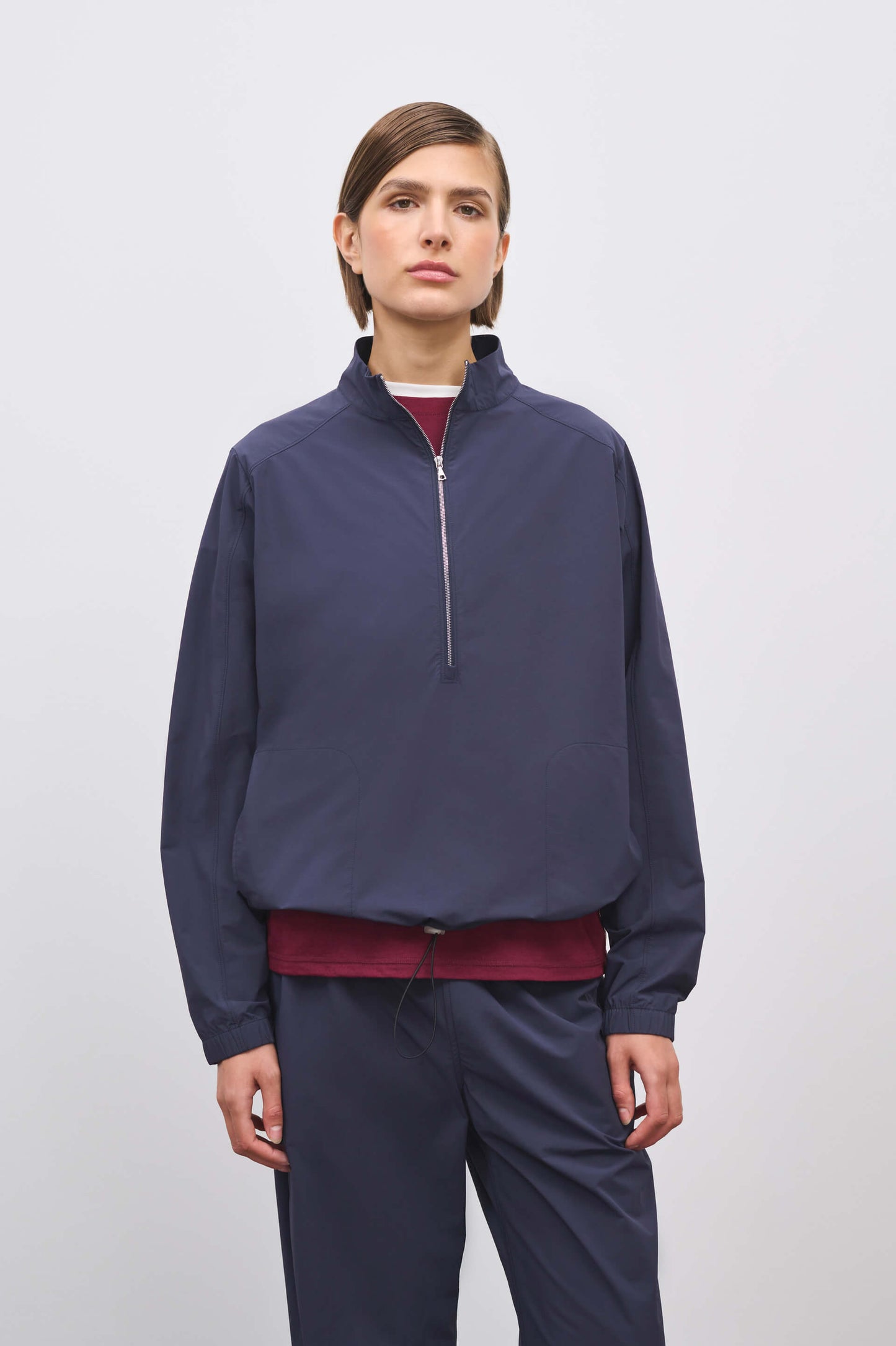 Literary Sport | Womens Virginia Half Zip Performance Jacket in Washed Navy Blue