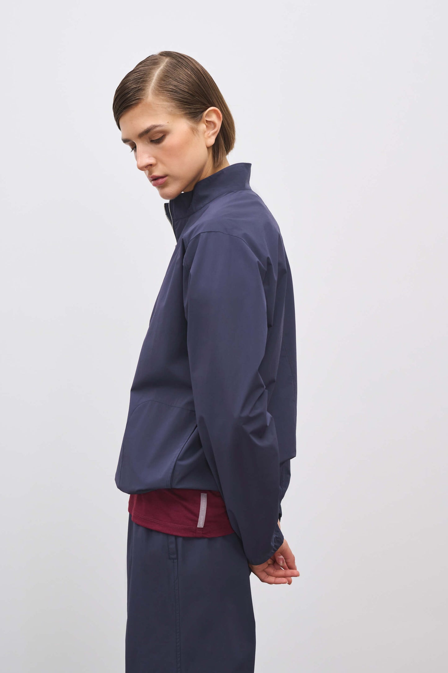 Literary Sport | Womens Virginia Half Zip Performance Jacket in Washed Navy Blue