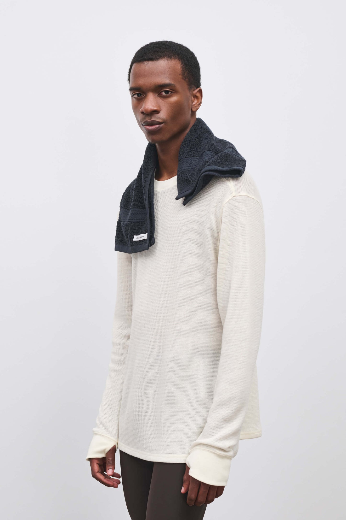 Literary Sport - Weldon Mens Merino Wool  Waffle Long Sleeve T-Shirt - Bone