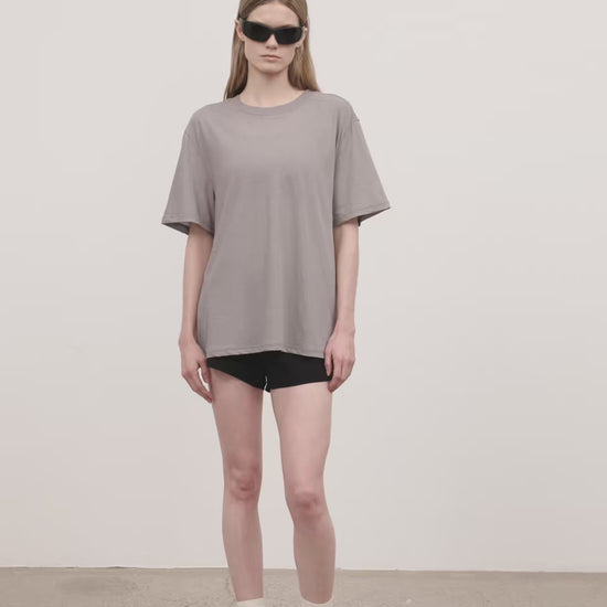 Literary Sport - Womens Lightweight Oversized Run T-Shirt in Cotton - Steel Grey