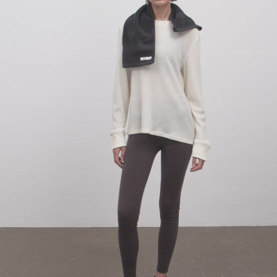 Literary Sport - Marcel Womens Merino Wool Long Sleeve T-Shirt - Bone