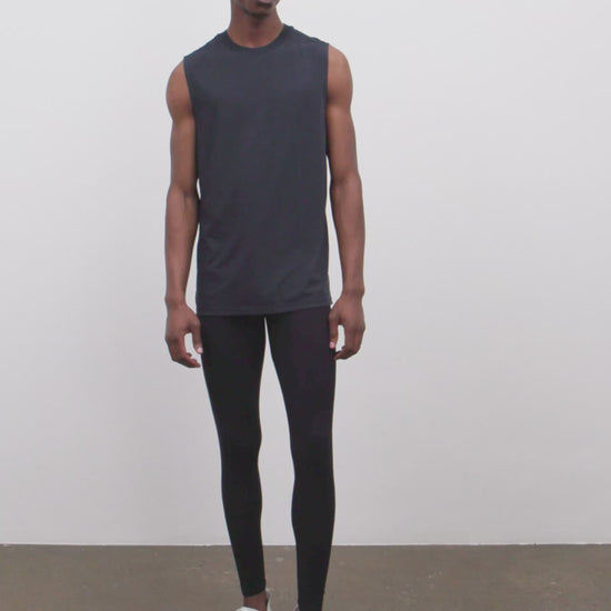 Literary Sport | Lorca Mens Sleeveless Running T-Shirt - Night Dark Navy
