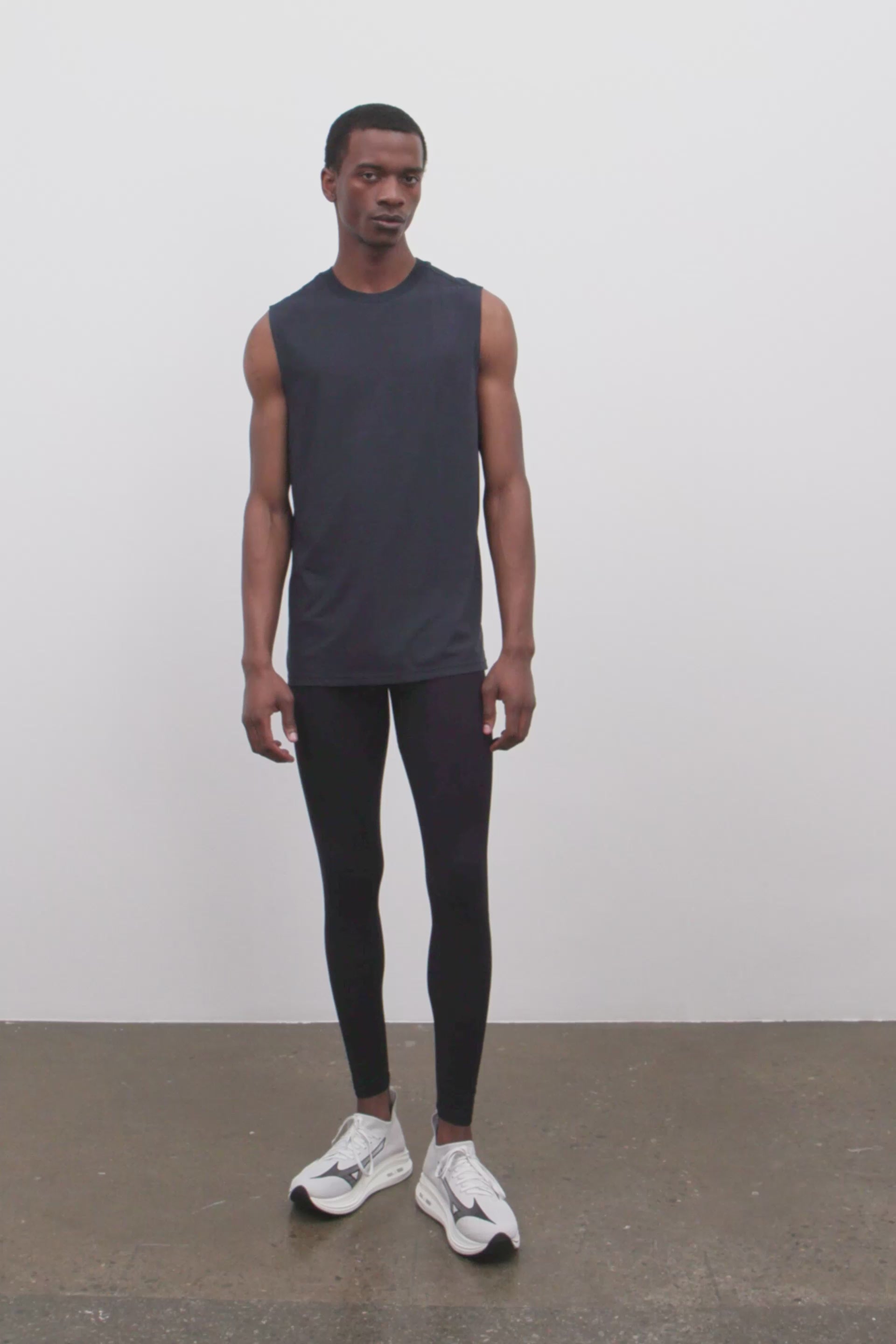 Literary Sport | Lorca Mens Sleeveless Running T-Shirt - Night Dark Navy
