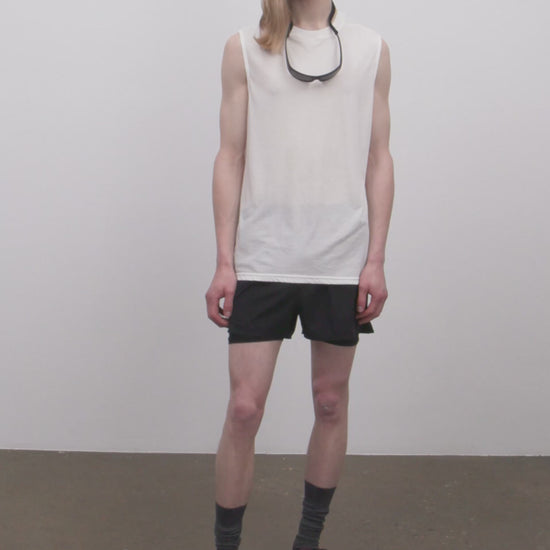 Literary Sport | Lorca Mens Sleeveless Running T-Shirt - White