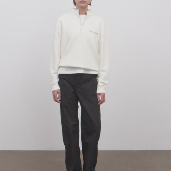 Literary Sport | Jane Womens Long Sleeve Quarter Zip Sweatshirt - Natural White