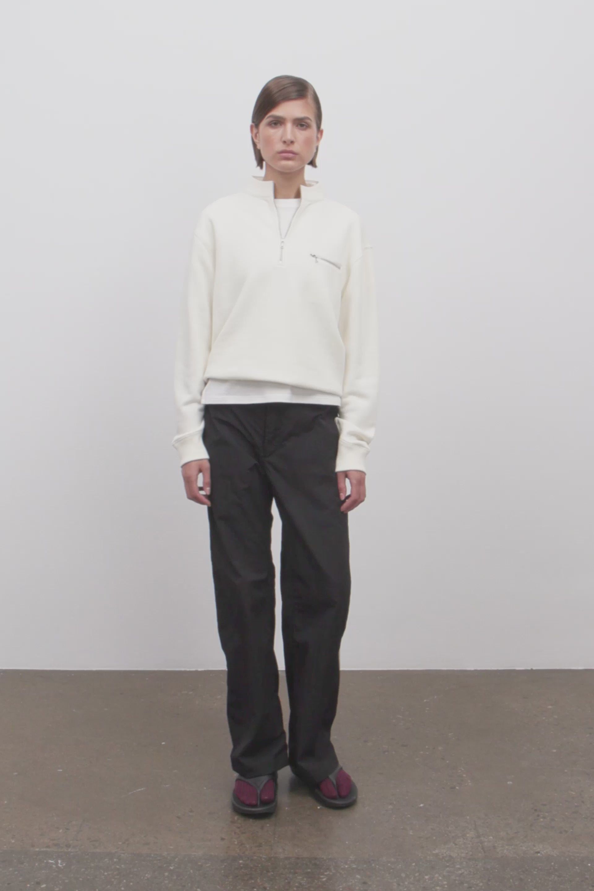 Literary Sport | Jane Womens Long Sleeve Quarter Zip Sweatshirt - Natural White