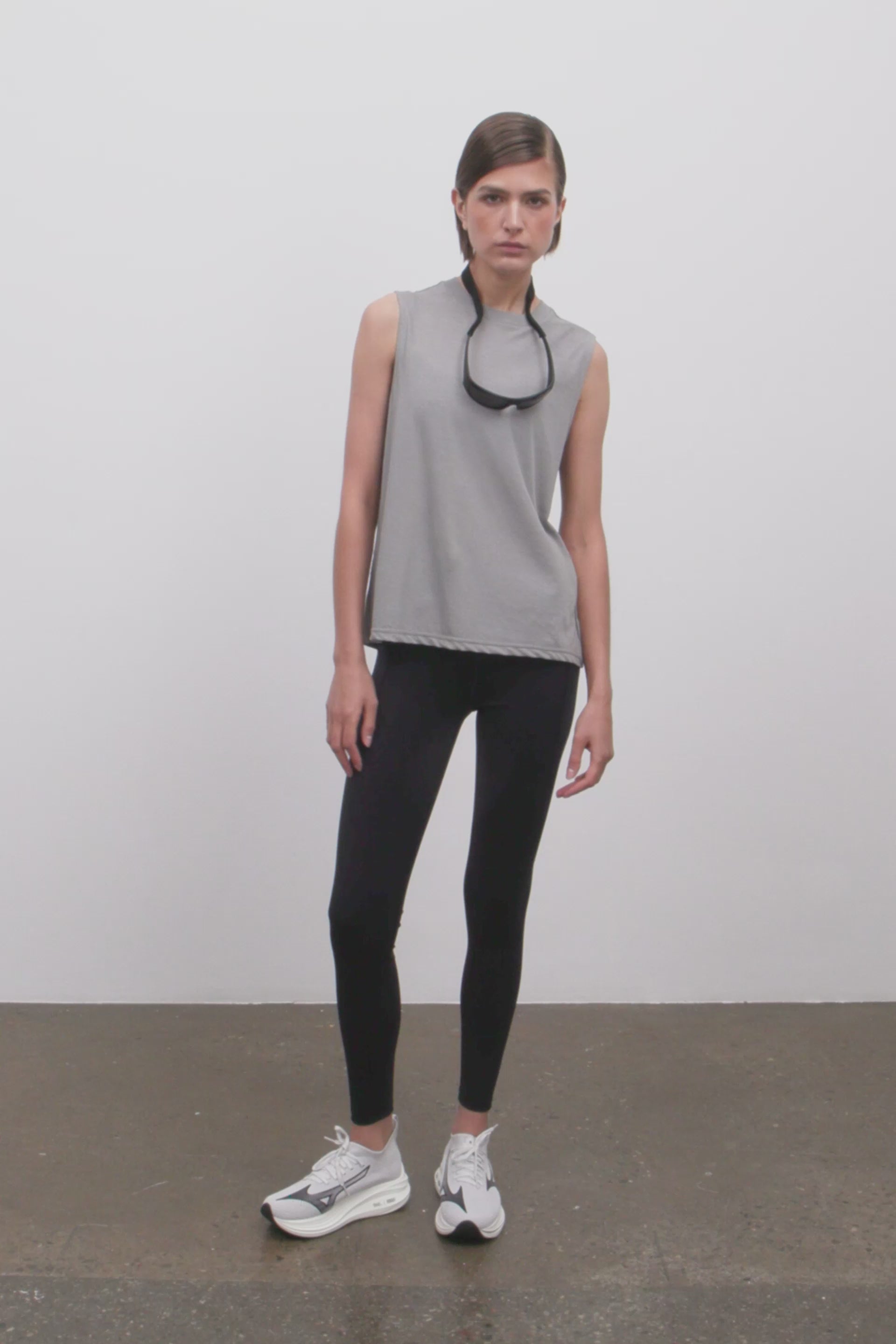 Literary Sport | Naomi Sleeveless Running T-Shirt - Steel Grey