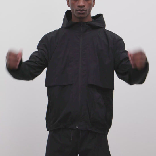 Literary Sport - Ashbery Mens Packable Running Jacket - Black - Front