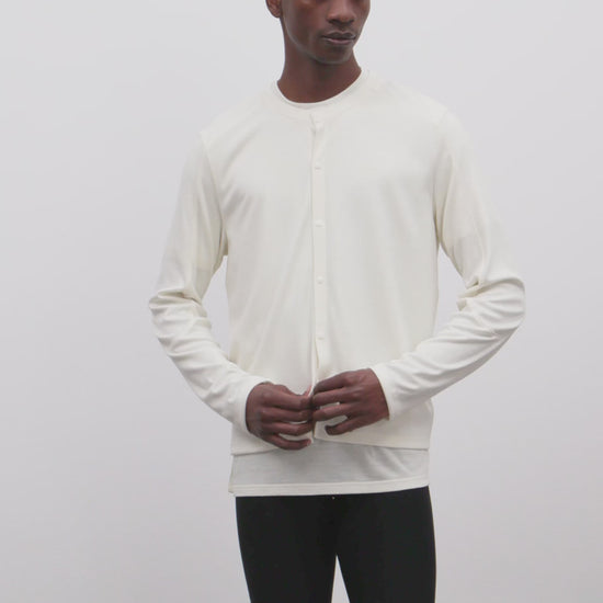 Literary Sport | Mens Walker Performance Cardigan in Bone