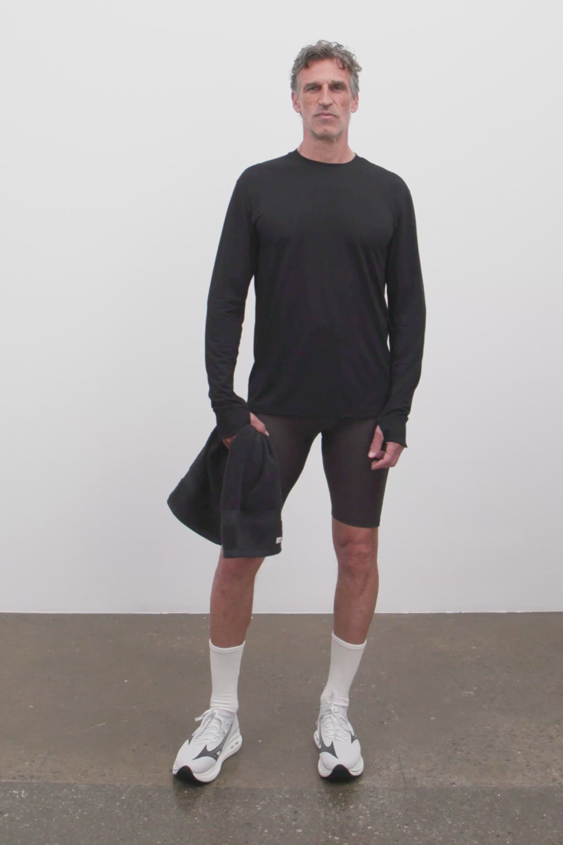 Literary Sport | Frank Mens Long Sleeve Running T-Shirt - Black