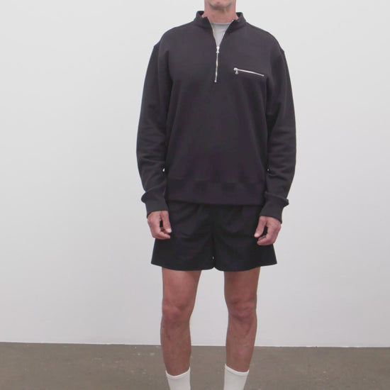 Literary Sport | Gabriel Mens Quarter Zip Sweatshirt - Black