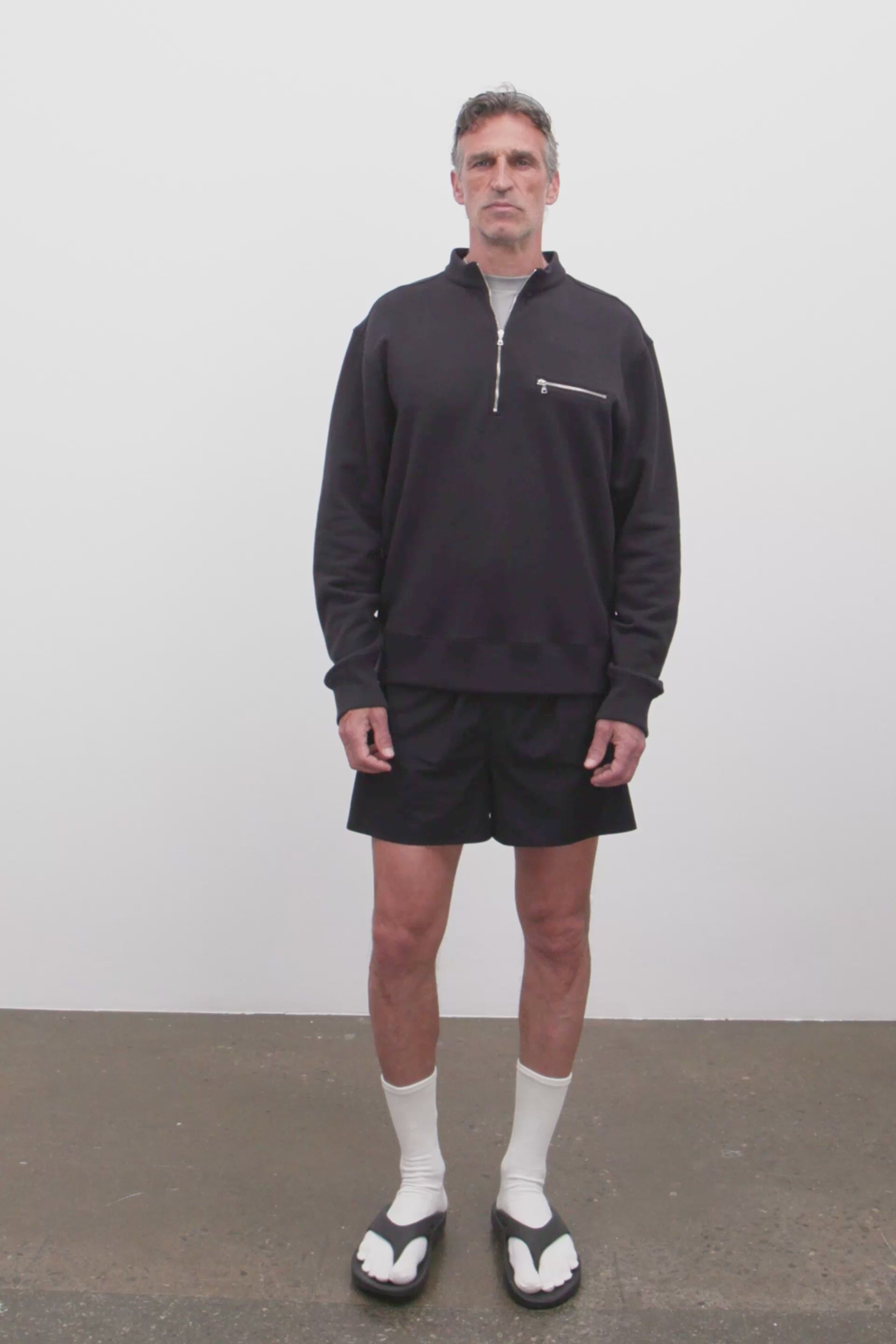 Literary Sport | Gabriel Mens Quarter Zip Sweatshirt - Black