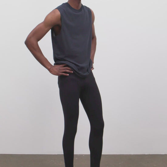 Literary Sport | Mens Mare Full Length Running Tights in Black