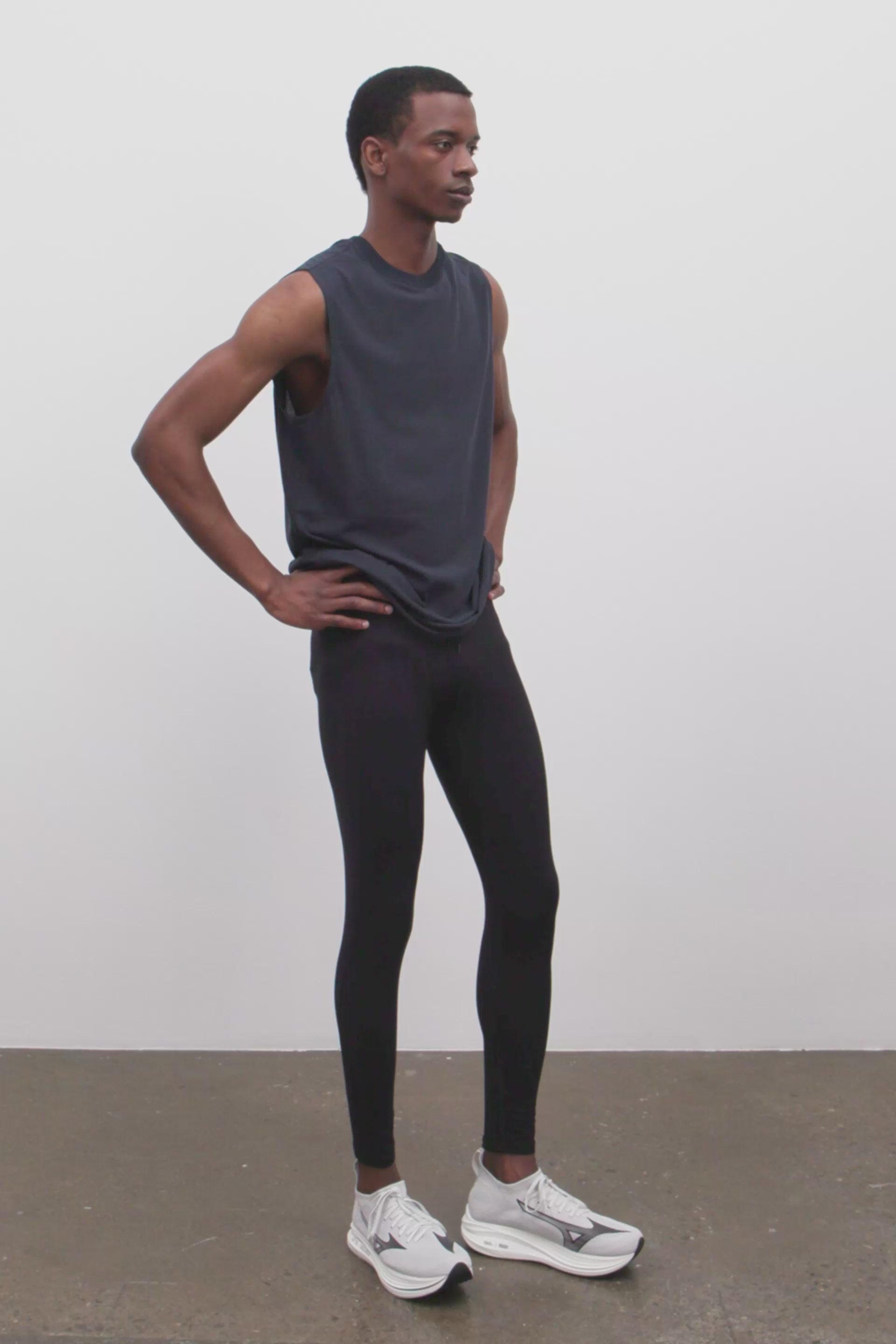 Literary Sport | Mens Mare Full Length Running Tights in Black